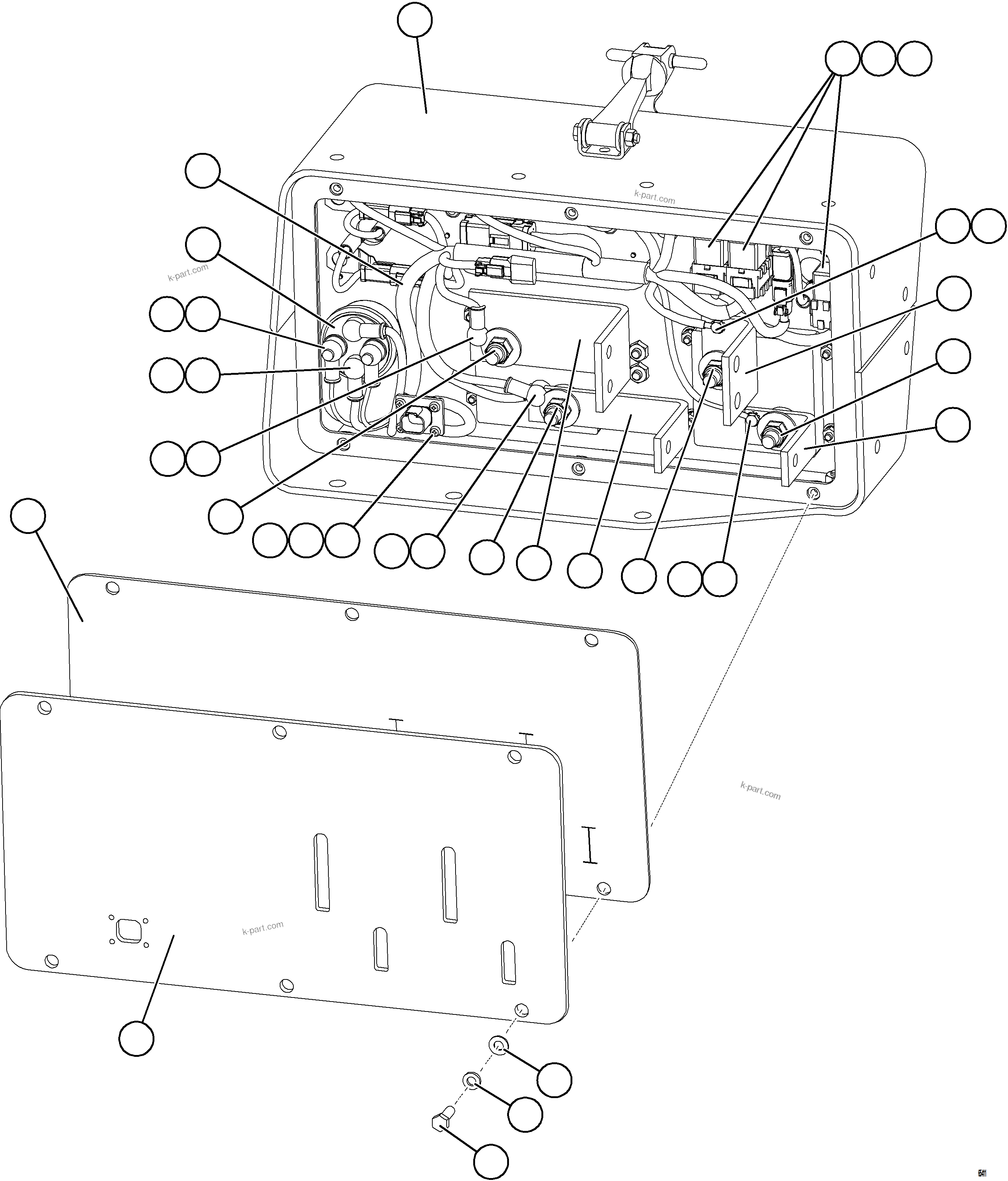 Komatsu parts book diagram for AFE75-AM 980E-5 S/N A50142 - A50143  SPENCE: ISOLATION BOX    2/3