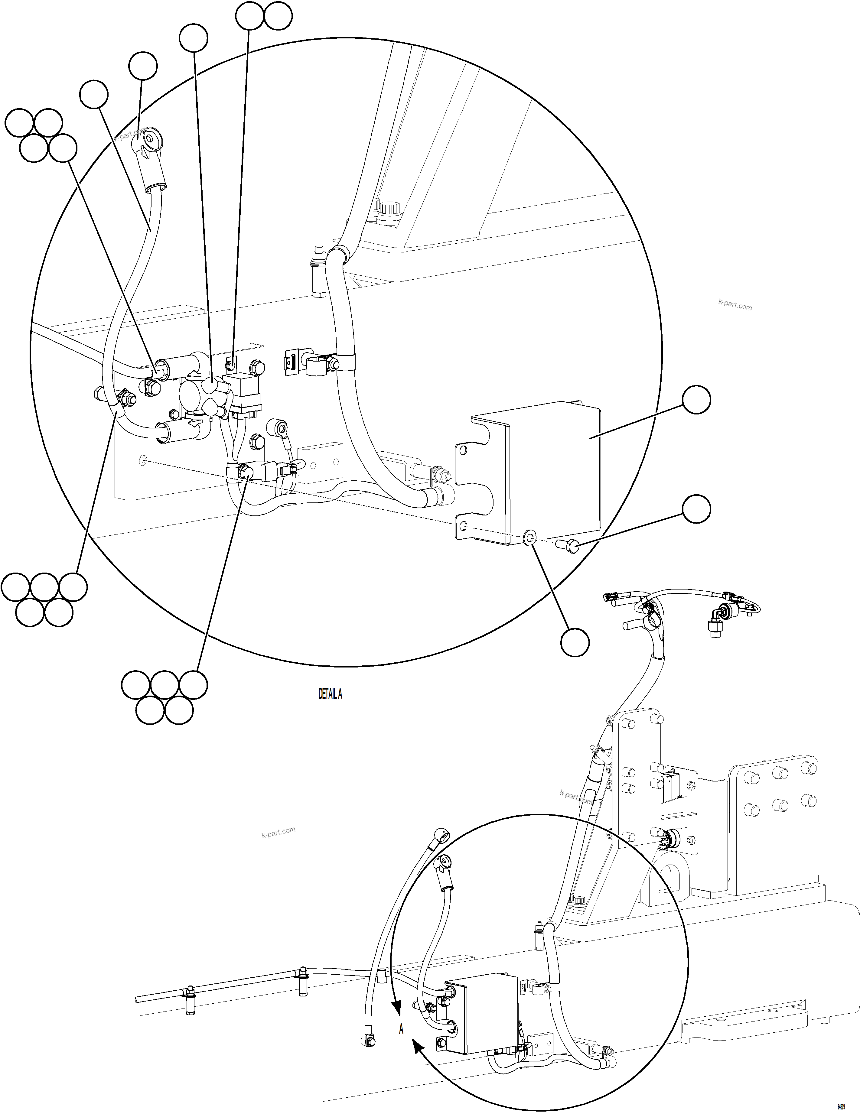 Komatsu parts book diagram for AFE75-AM 980E-5 S/N A50142 - A50143  SPENCE: ENGINE PRELUBE WIRING    2/2
