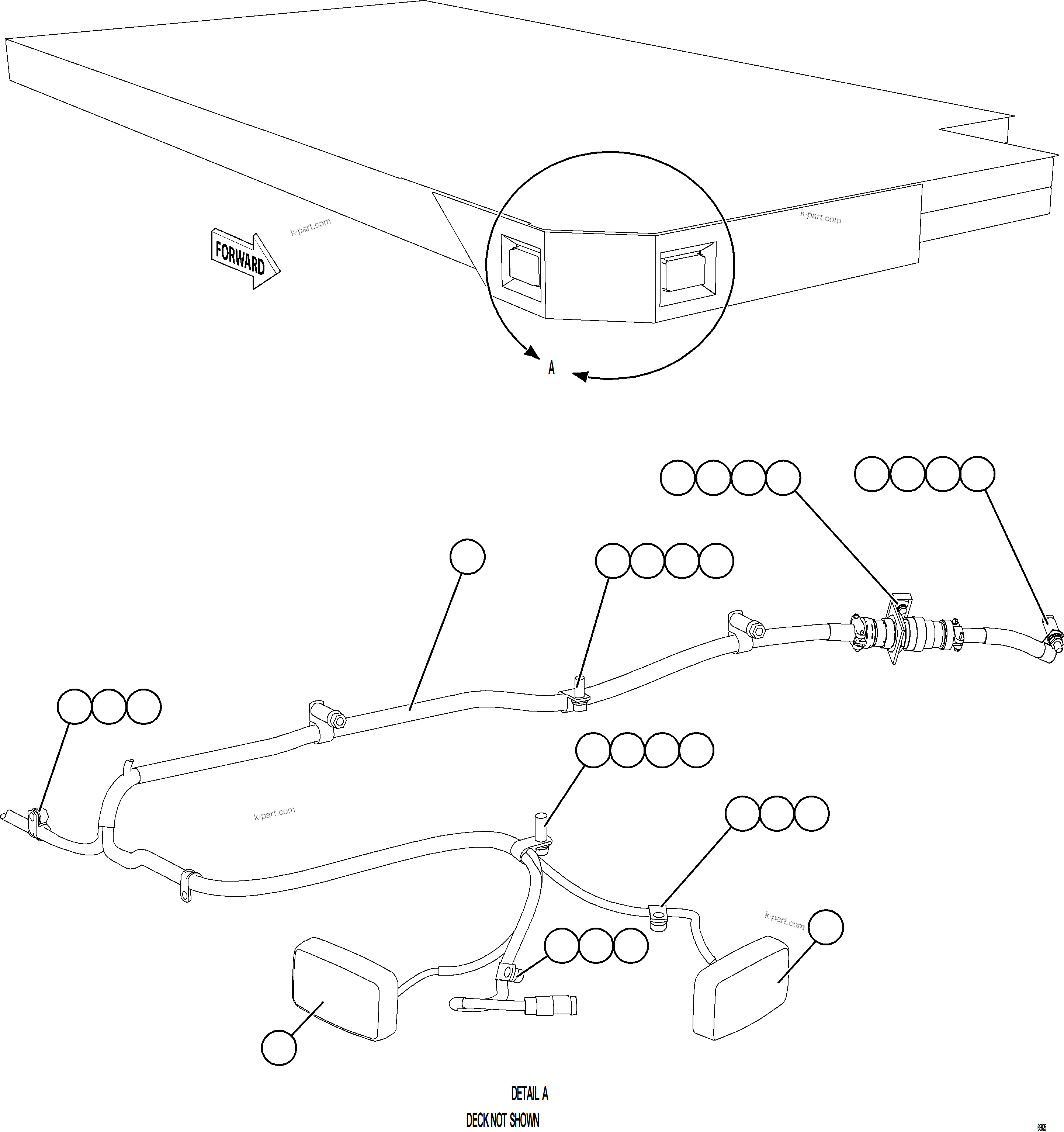Komatsu parts book diagram for AFE75-AM 980E-5 S/N A50142 - A50143  SPENCE: RH DECK WIRING HARNESS & LIGHTS