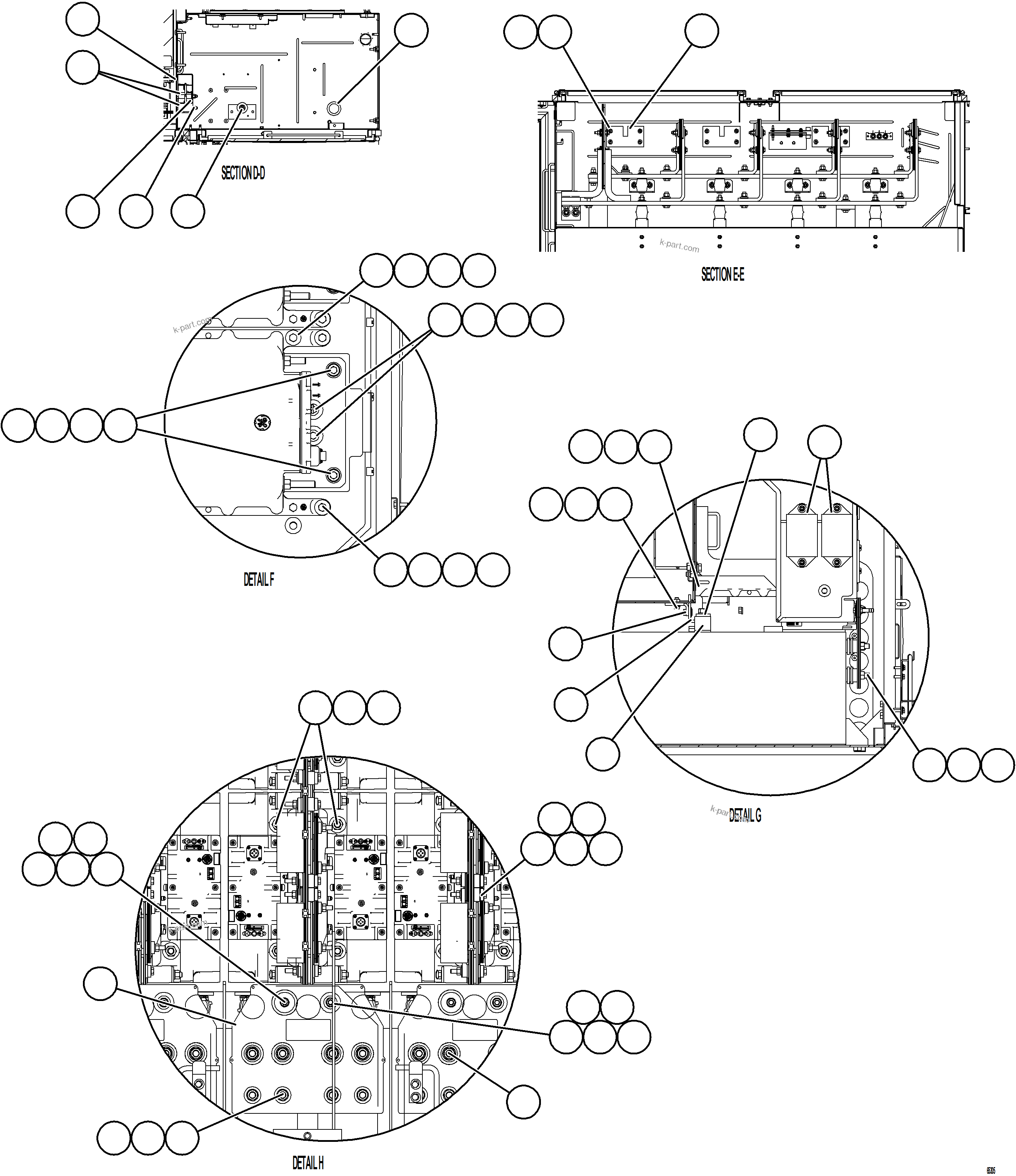 Komatsu parts book diagram for AFE75-AM 980E-5 S/N A50142 - A50143  SPENCE: CONTROL CABINET    5/17    58B-43-01760