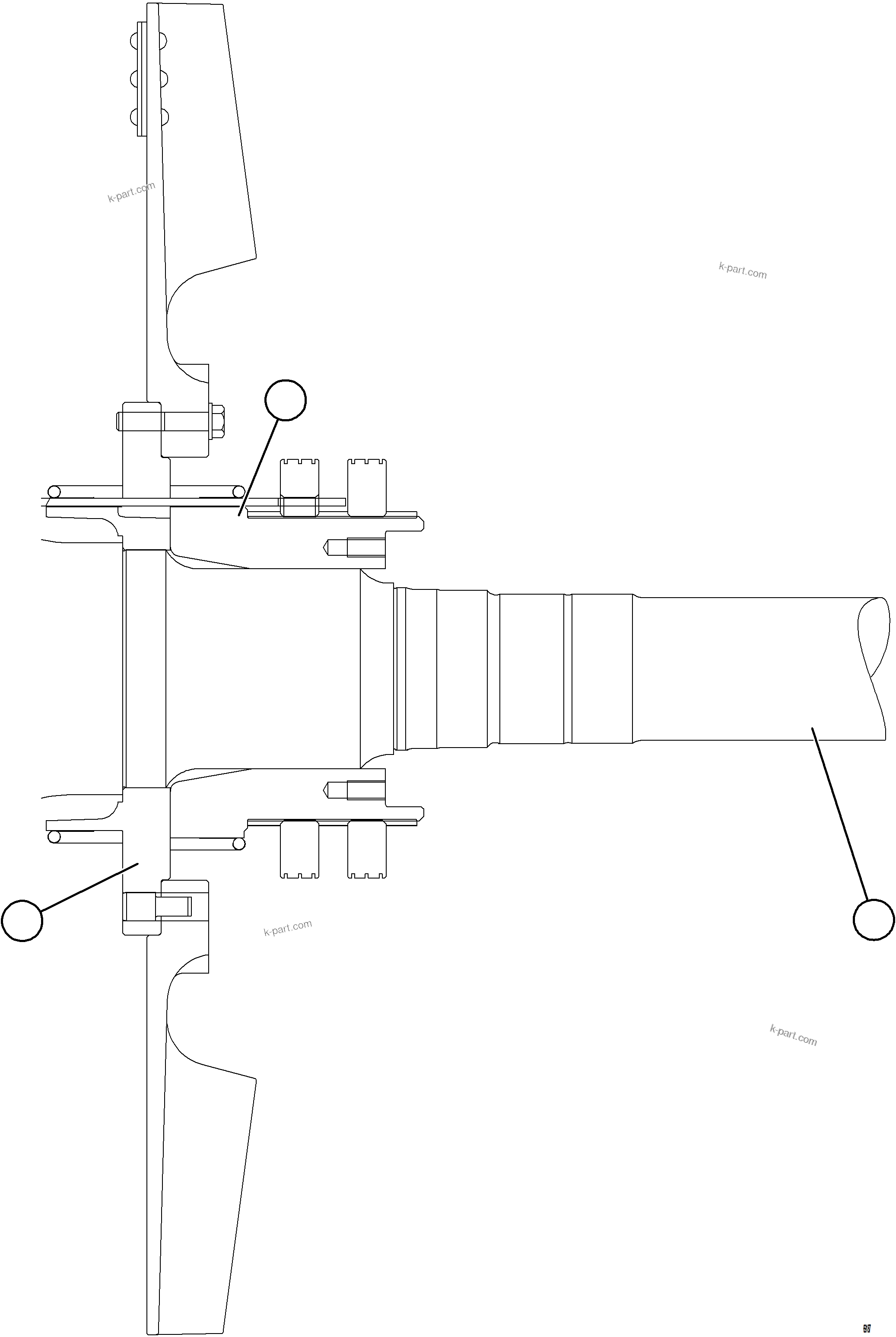 Komatsu parts book diagram for AFE75-AM 980E-5 S/N A50142 - A50143  SPENCE: ALTERNATOR ROTOR ASSEMBLY    5/5    58B-06-07170
