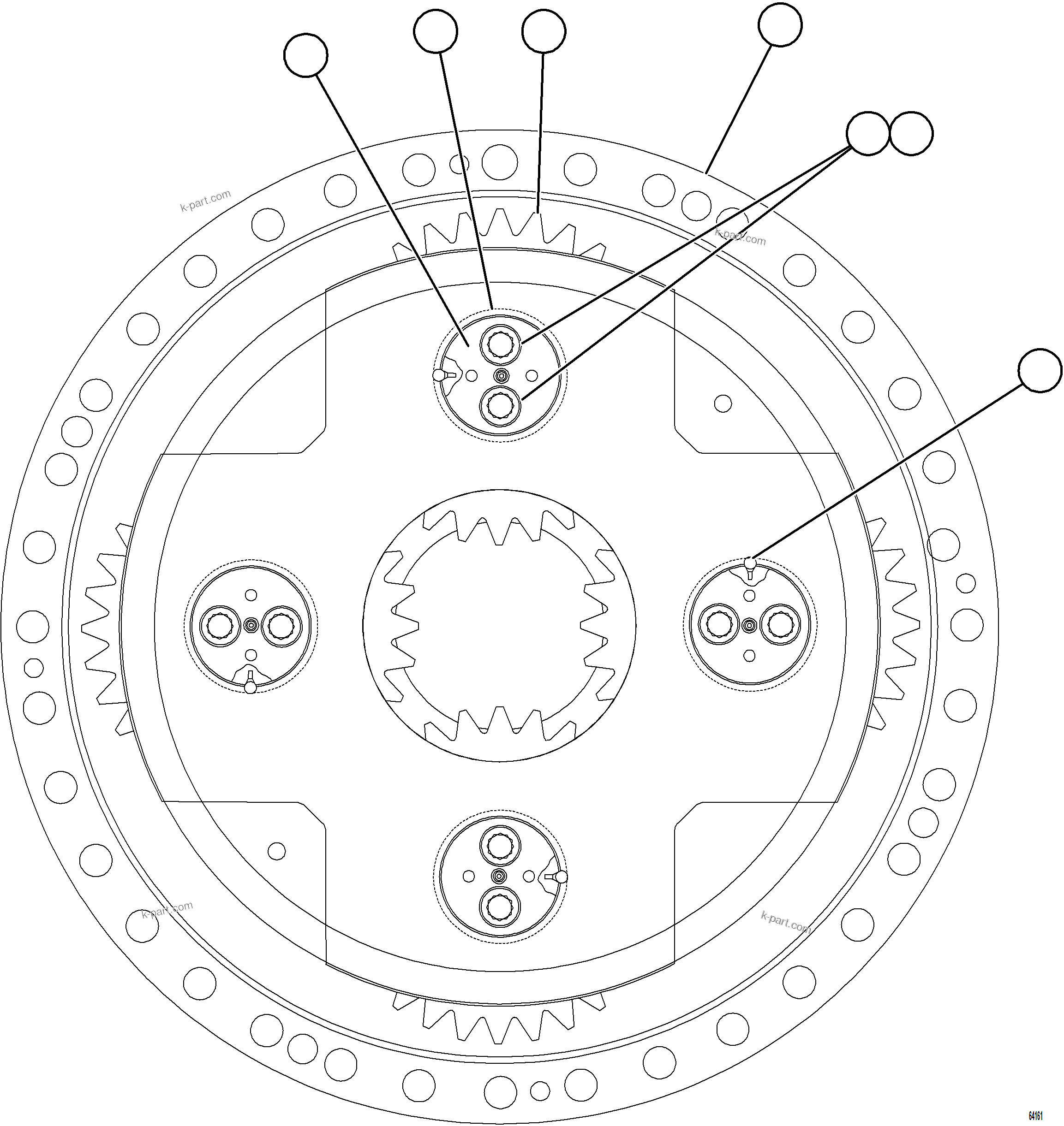 Komatsu parts book diagram for AFE75-AM 980E-5 S/N A50142 - A50143  SPENCE: TRANSMISSION    3/4