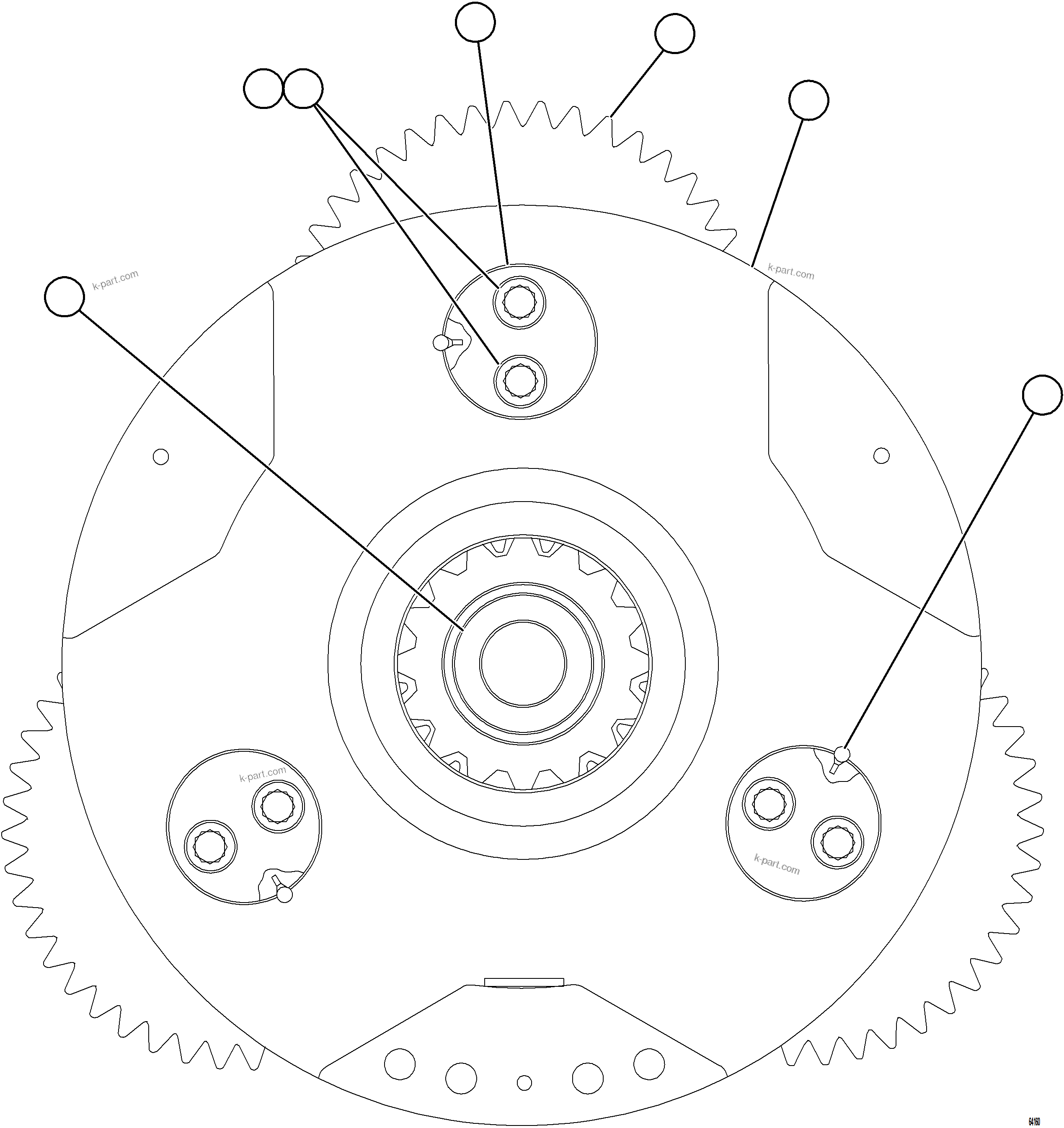 Komatsu parts book diagram for AFE75-AM 980E-5 S/N A50142 - A50143  SPENCE: TRANSMISSION    4/4