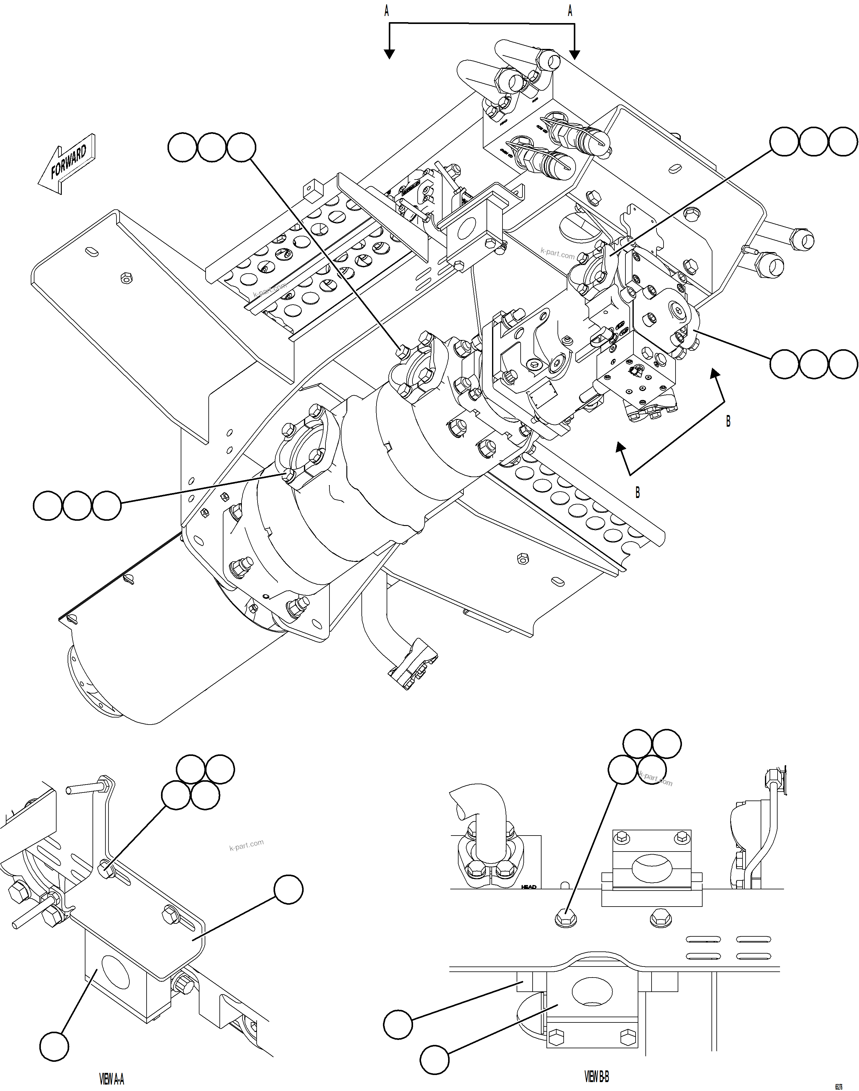 Komatsu parts book diagram for AFE75-AM 980E-5 S/N A50142 - A50143  SPENCE: VALVE/PUMP MODULE PIPING    3/3