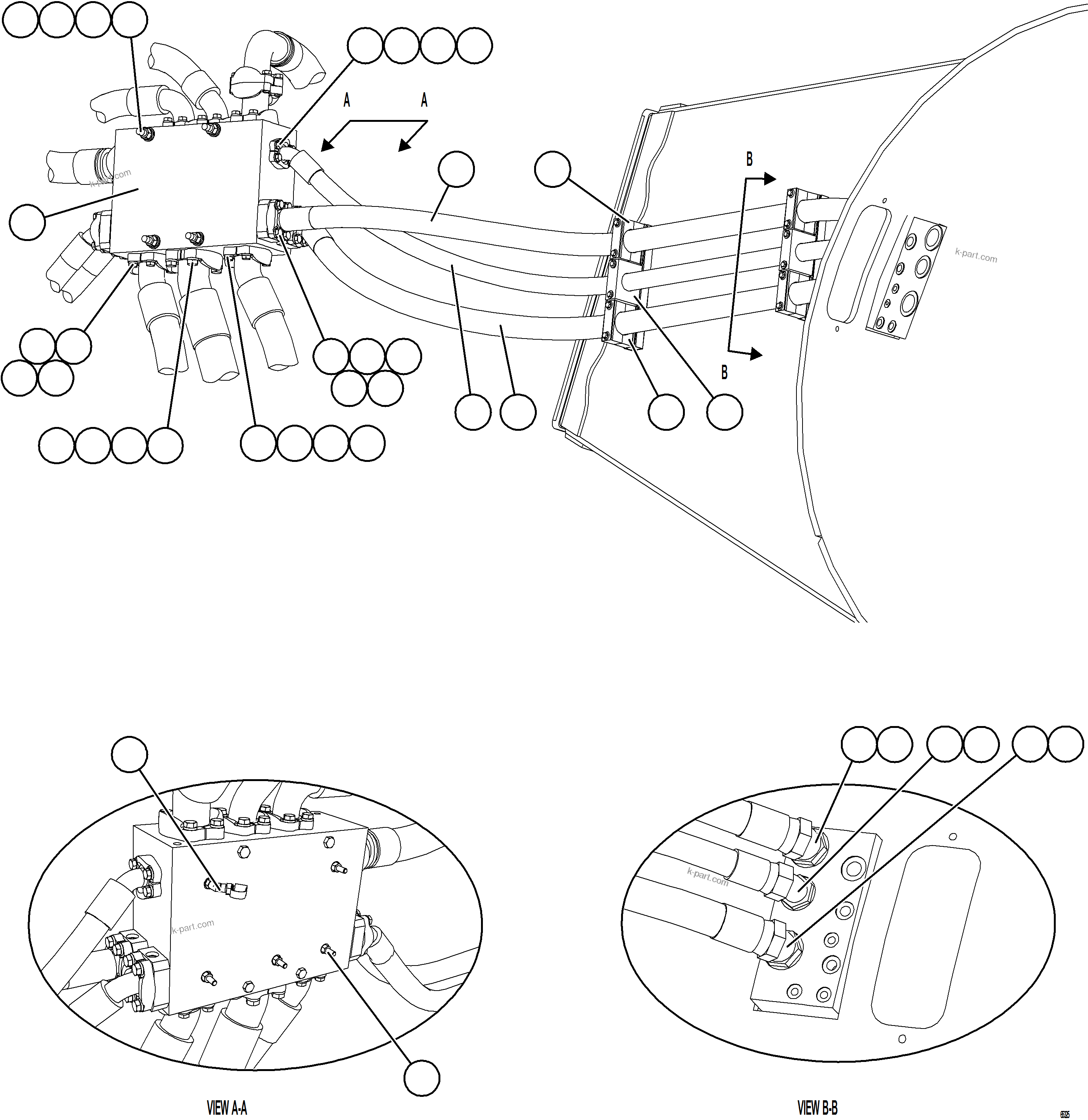 Komatsu parts book diagram for AFE75-AM 980E-5 S/N A50142 - A50143  SPENCE: BRAKE COOLING PIPING - REAR AXLE    1/2
