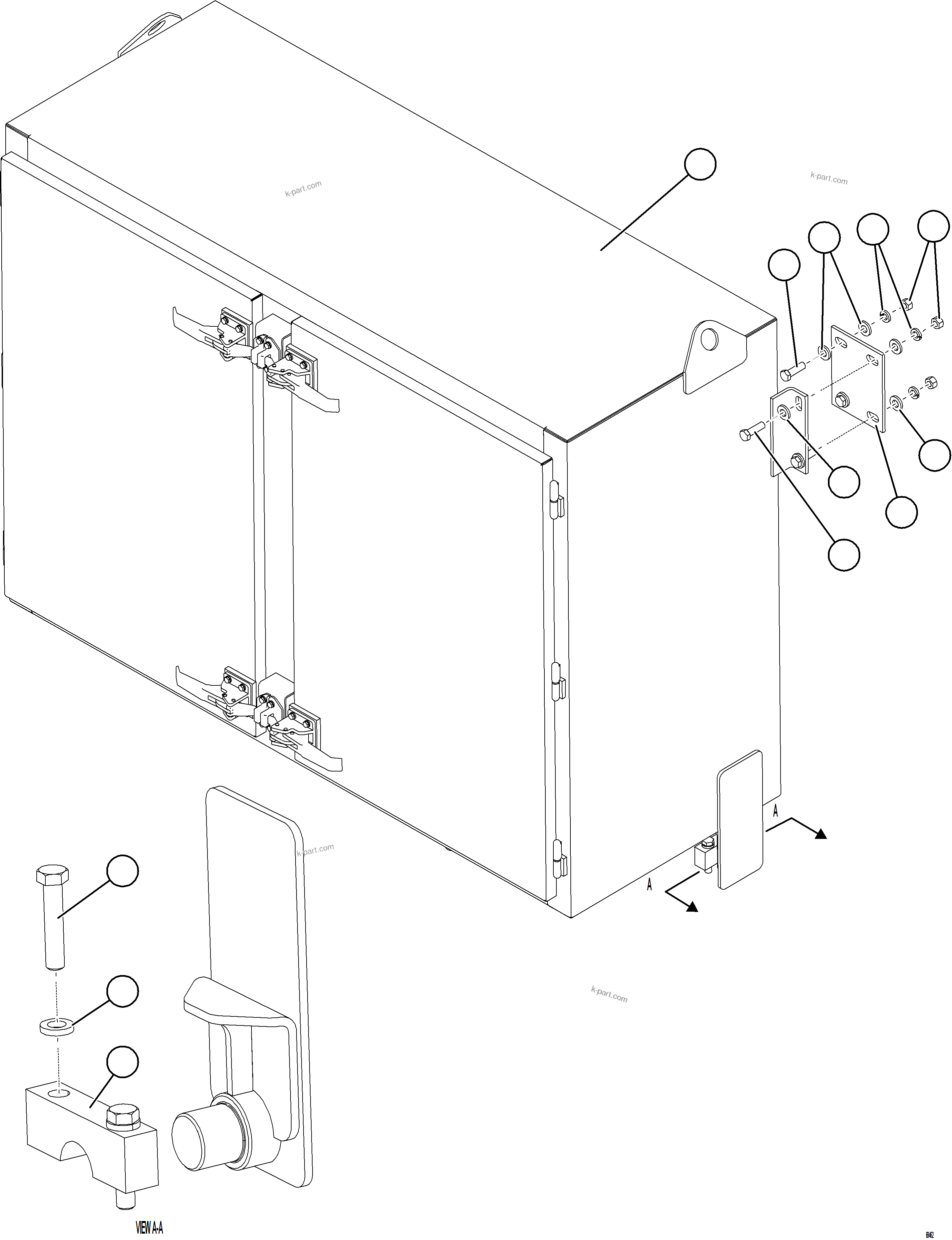 Komatsu parts book diagram for AFE75-AM 980E-5 S/N A50142 - A50143  SPENCE: HYDRAULIC BRAKE CABINET INSTALLATION