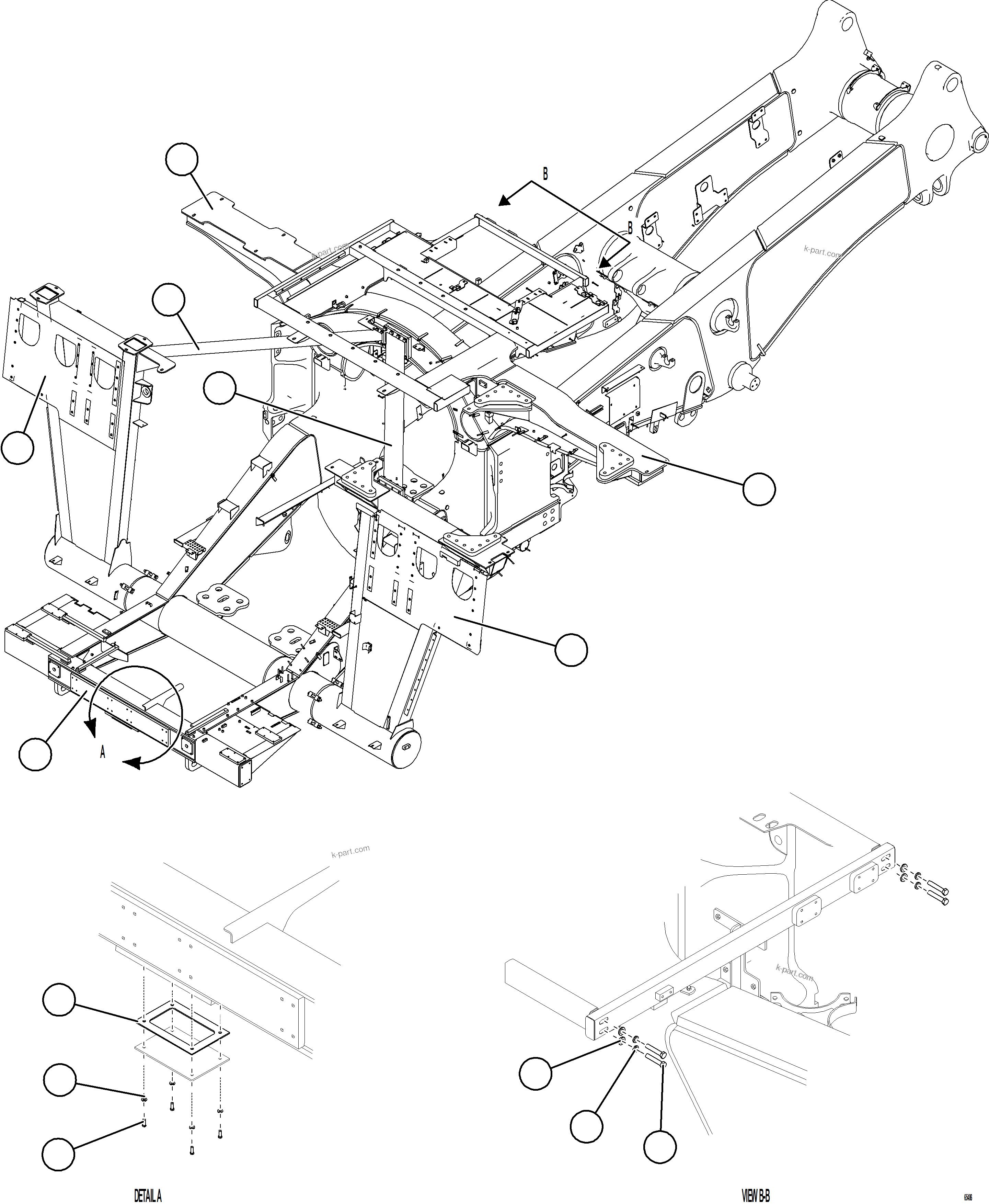 Komatsu parts book diagram for AFE75-AM 980E-5 S/N A50142 - A50143  SPENCE: FRAME & UPRIGHTS    1/2