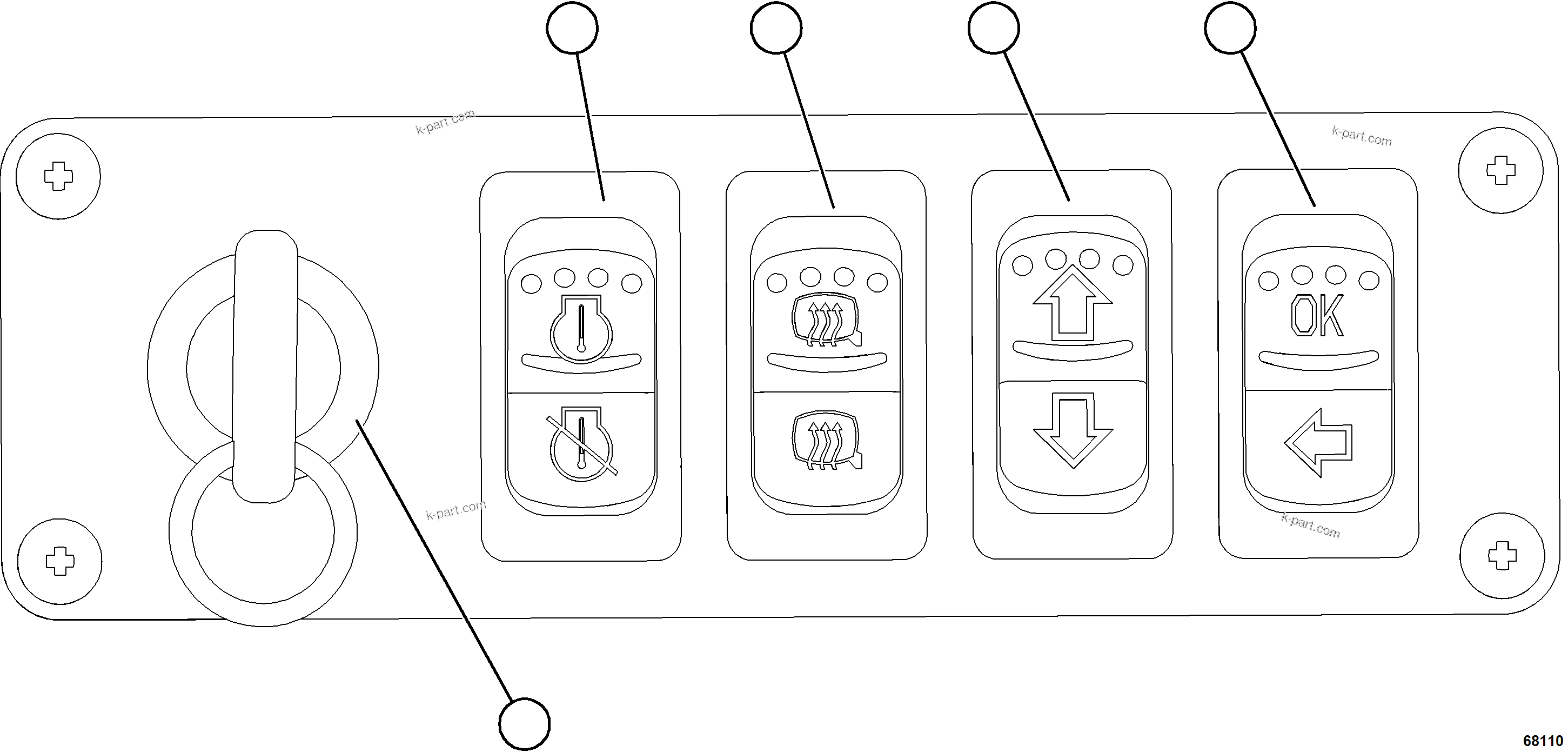 Komatsu parts book diagram for AFE75-AM 980E-5 S/N A50142 - A50143  SPENCE: LOWER RH DASH SWITCHES