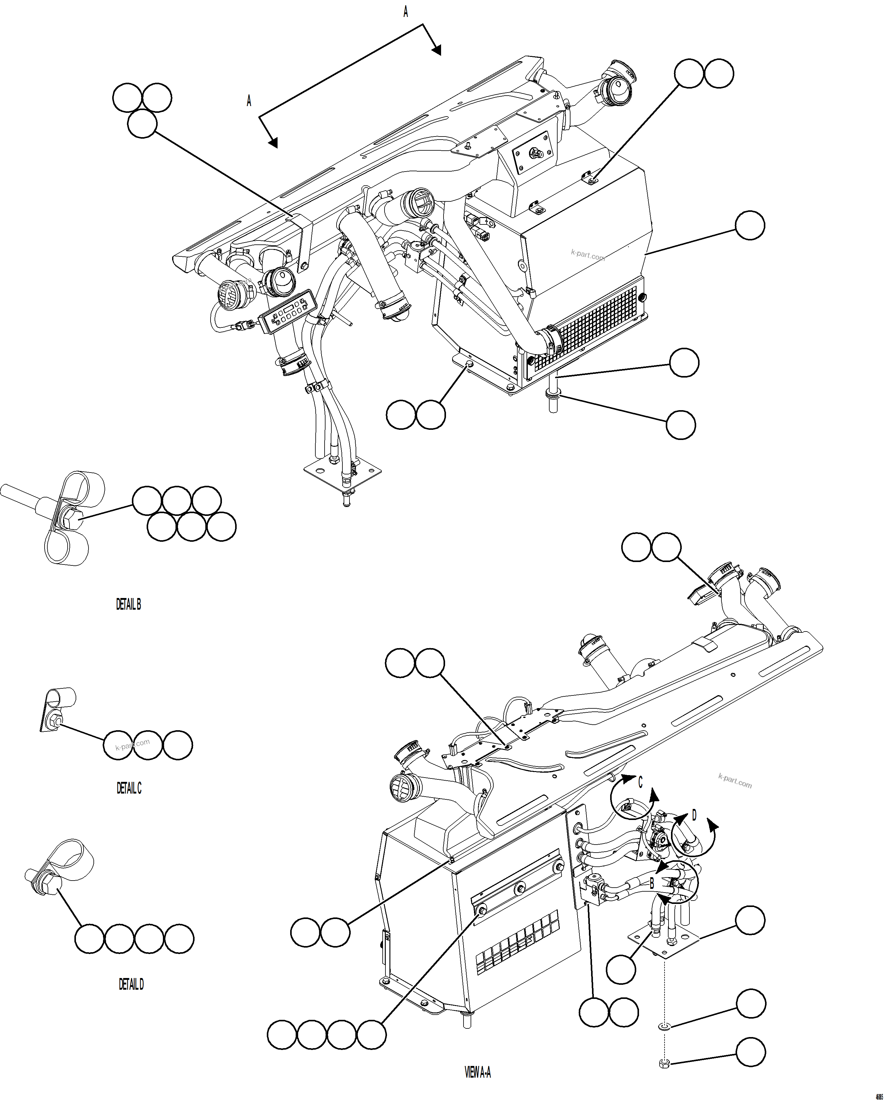 Komatsu parts book diagram for AFE75-AM 980E-5 S/N A50142 - A50143  SPENCE: HVAC INSTALLATION