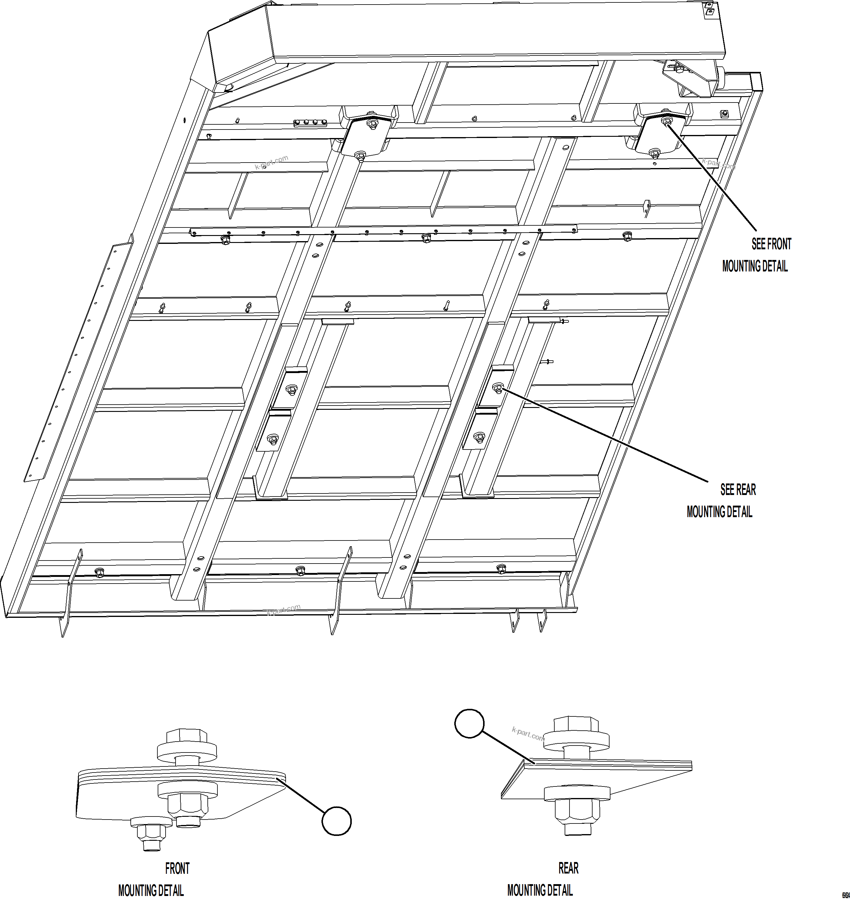 Komatsu parts book diagram for AFE75-AM 980E-5 S/N A50142 - A50143  SPENCE: RH DECK INSTALLATION    2/2