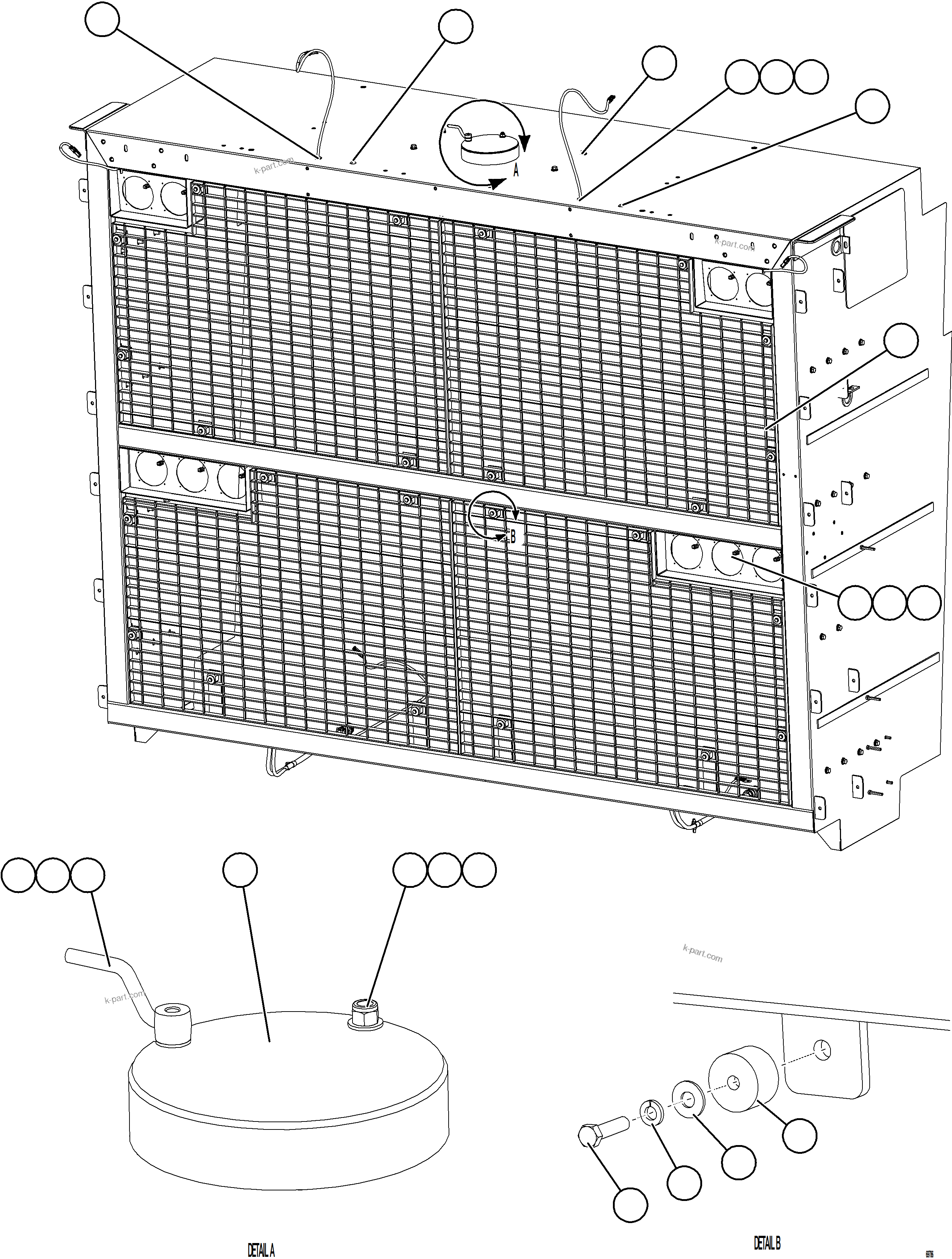 Komatsu parts book diagram for AFE75-AM 980E-5 S/N A50142 - A50143  SPENCE: GRILLE INSTALLATION