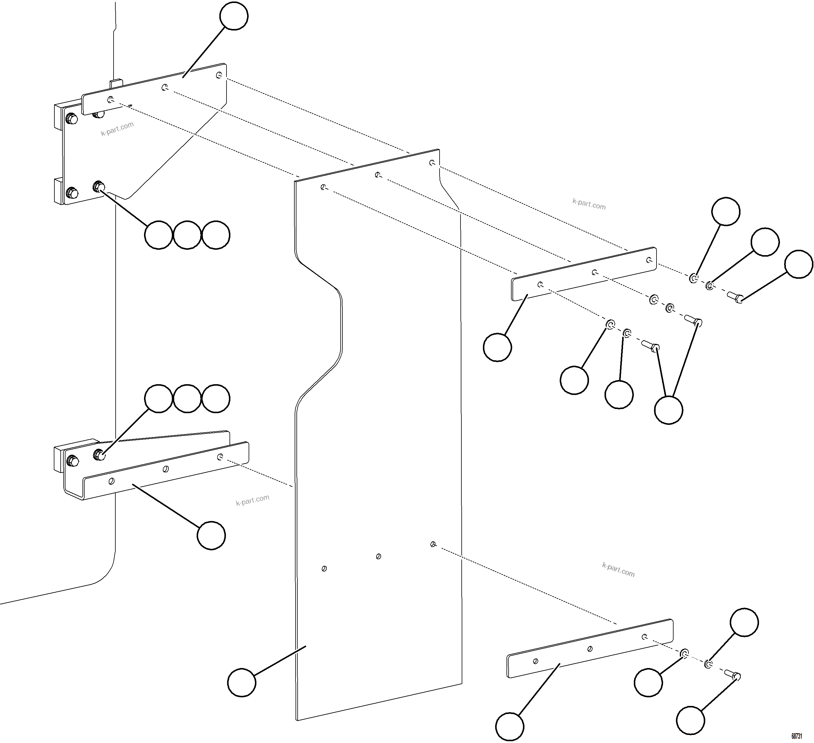 Komatsu parts book diagram for AFE75-AM 980E-5 S/N A50142 - A50143  SPENCE: FUEL TANK MUD FLAP (STANDARD)
