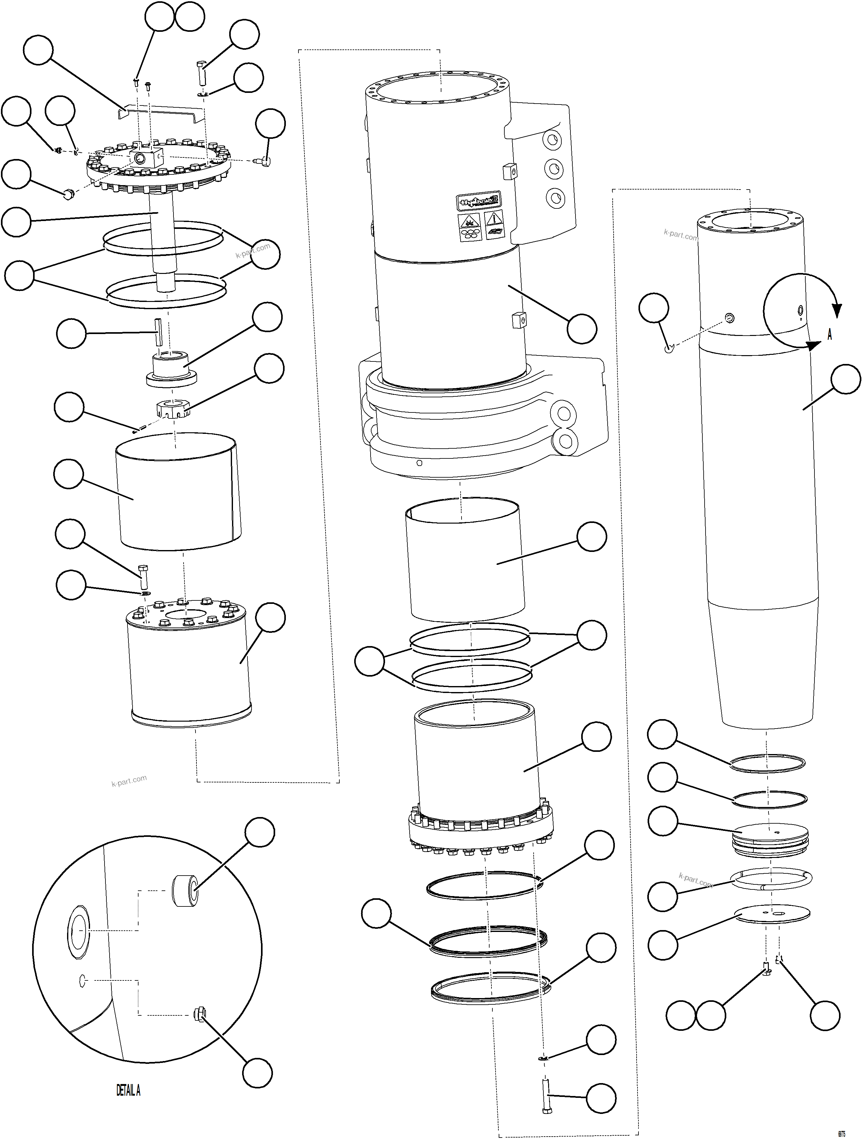 Komatsu parts book diagram for AFE75-AM 980E-5 S/N A50142 - A50143  SPENCE: FRONT SUSPENSION ASSEMBLY    58B-50-40341