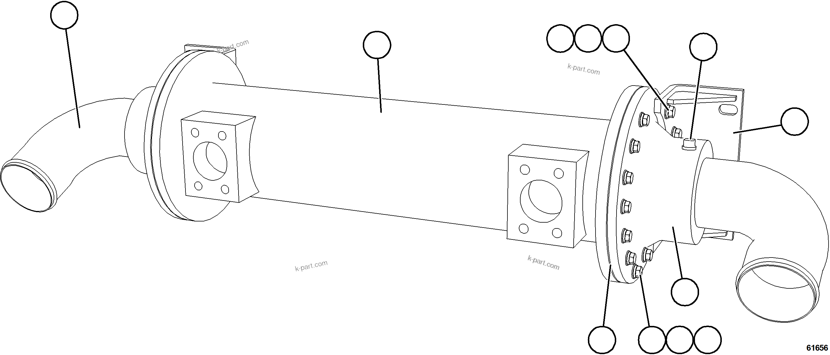 Komatsu parts book diagram for AFE75-AZ 980E-5 S/N A50184,A50189,A50197 - A50199,A50201 - A50202,A50205 - A50212,A50214 - A50220  SMS: HEAT EXCHANGER