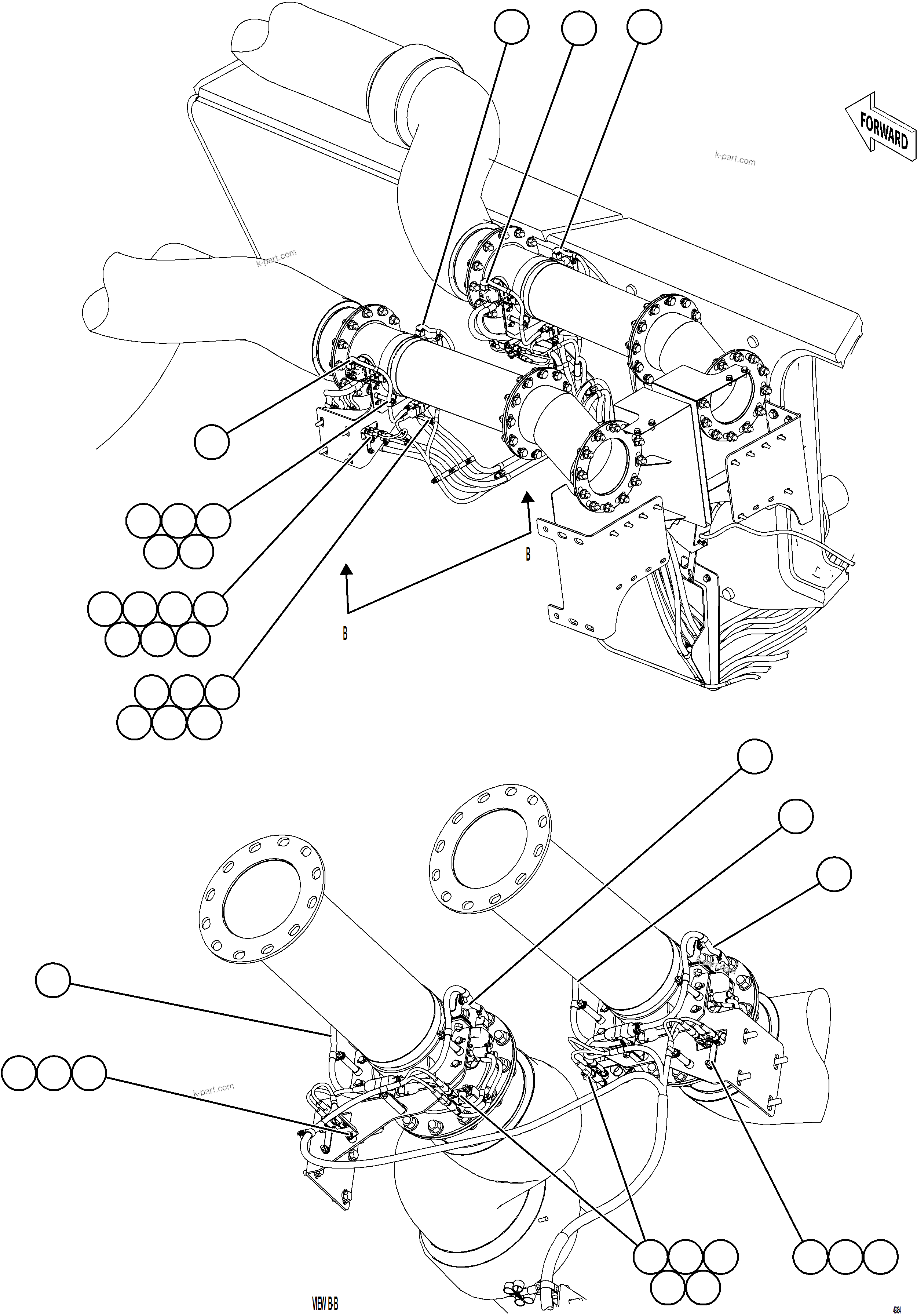 Komatsu parts book diagram for AFE75-AZ 980E-5 S/N A50184,A50189,A50197 - A50199,A50201 - A50202,A50205 - A50212,A50214 - A50220  SMS: DEF SYSTEM WIRING    3/5