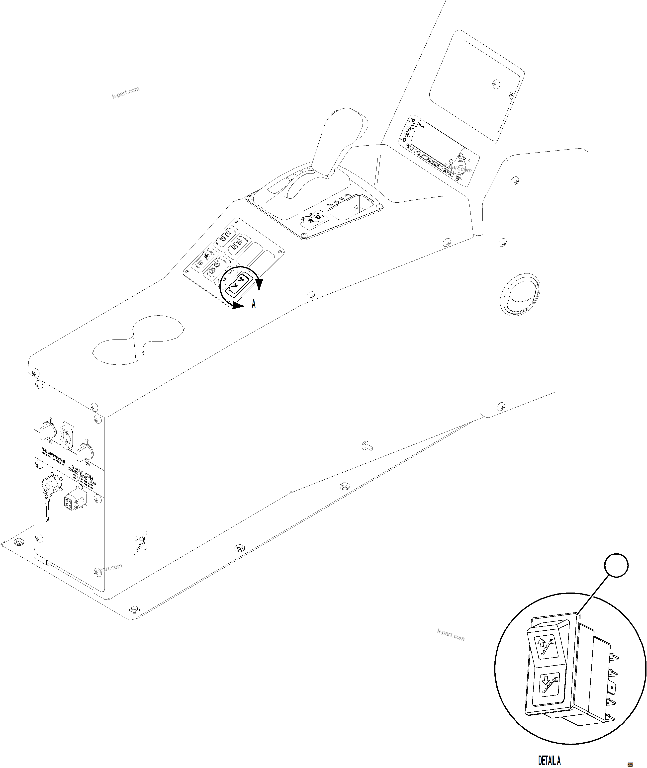 Komatsu parts book diagram for AFE75-AZ 980E-5 S/N A50184,A50189,A50197 - A50199,A50201 - A50202,A50205 - A50212,A50214 - A50220  SMS: RETRACTABLE LADDER SWITCH