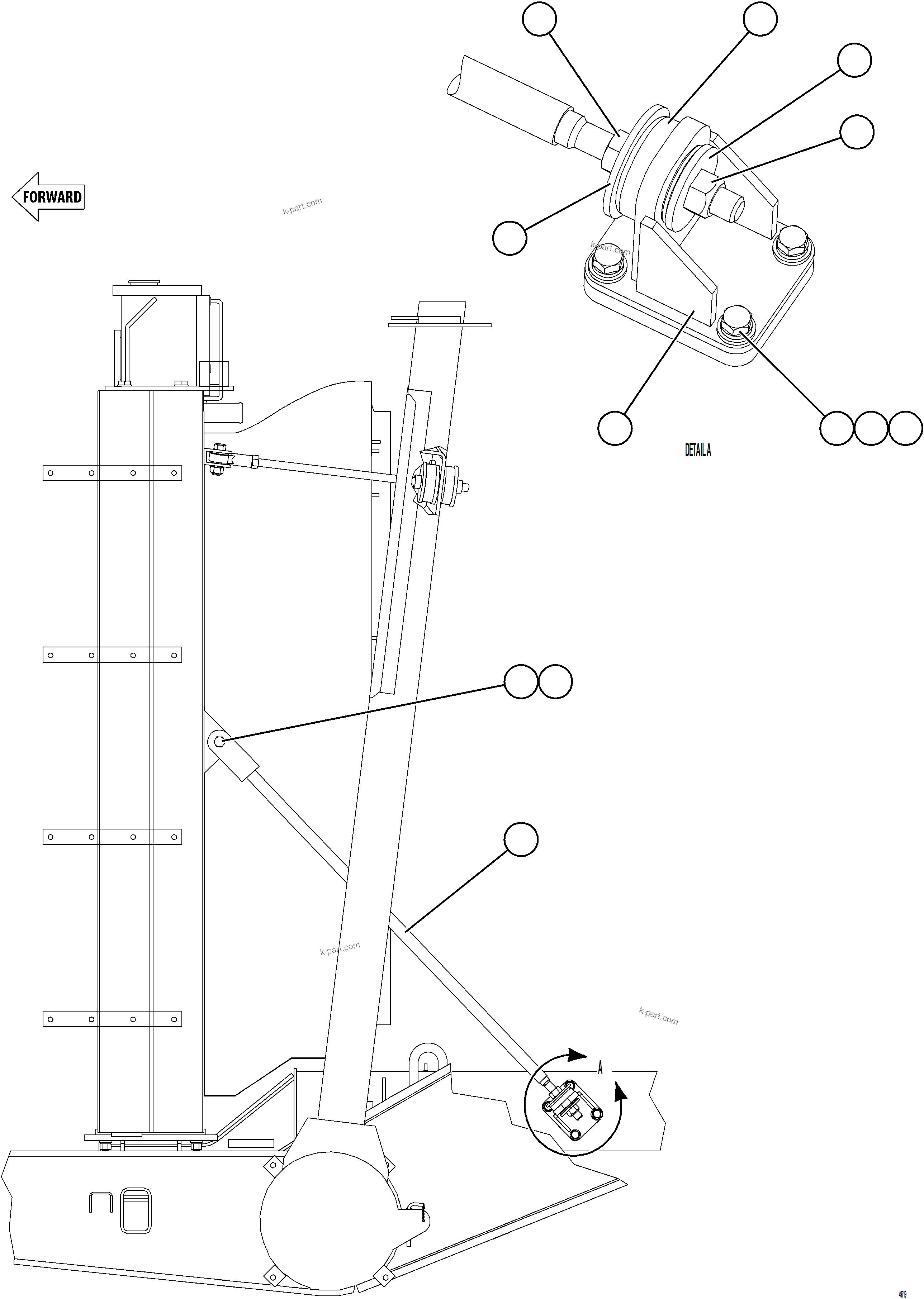 Komatsu parts book diagram for AFE75-BA 980E-5 S/N A50186 - A50187,A50192 - A50194  KMEX: RADIATOR INSTALLATION - LOWER