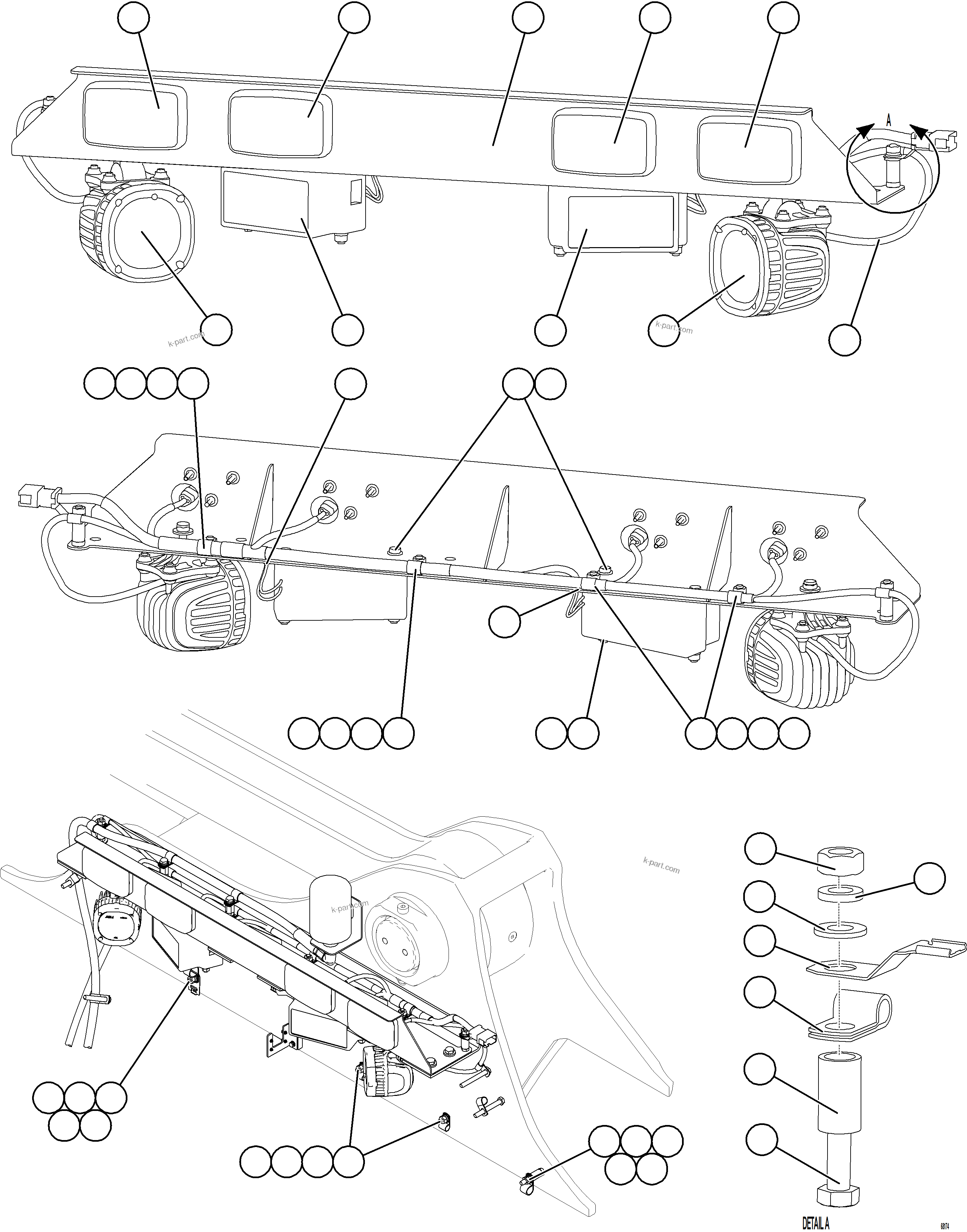Komatsu parts book diagram for AFE75-BA 980E-5 S/N A50186 - A50187,A50192 - A50194  KMEX: REAR AXLE LIGHTS & BACKUP ALARMS    2/2