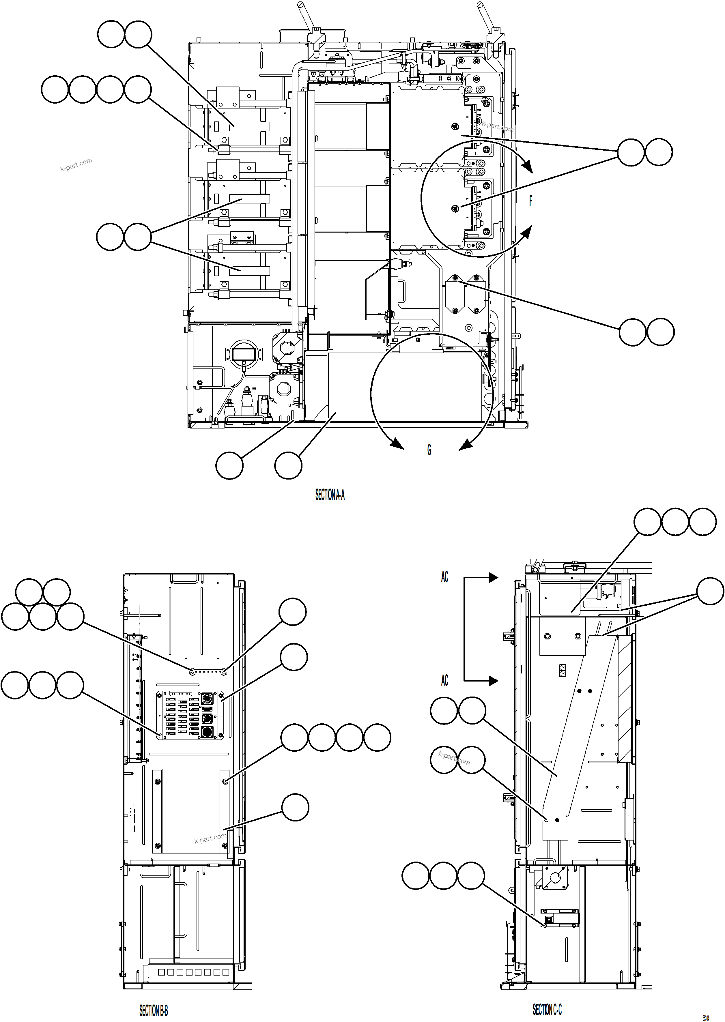 Komatsu parts book diagram for AFE75-BA 980E-5 S/N A50186 - A50187,A50192 - A50194  KMEX: CONTROL CABINET    4/17