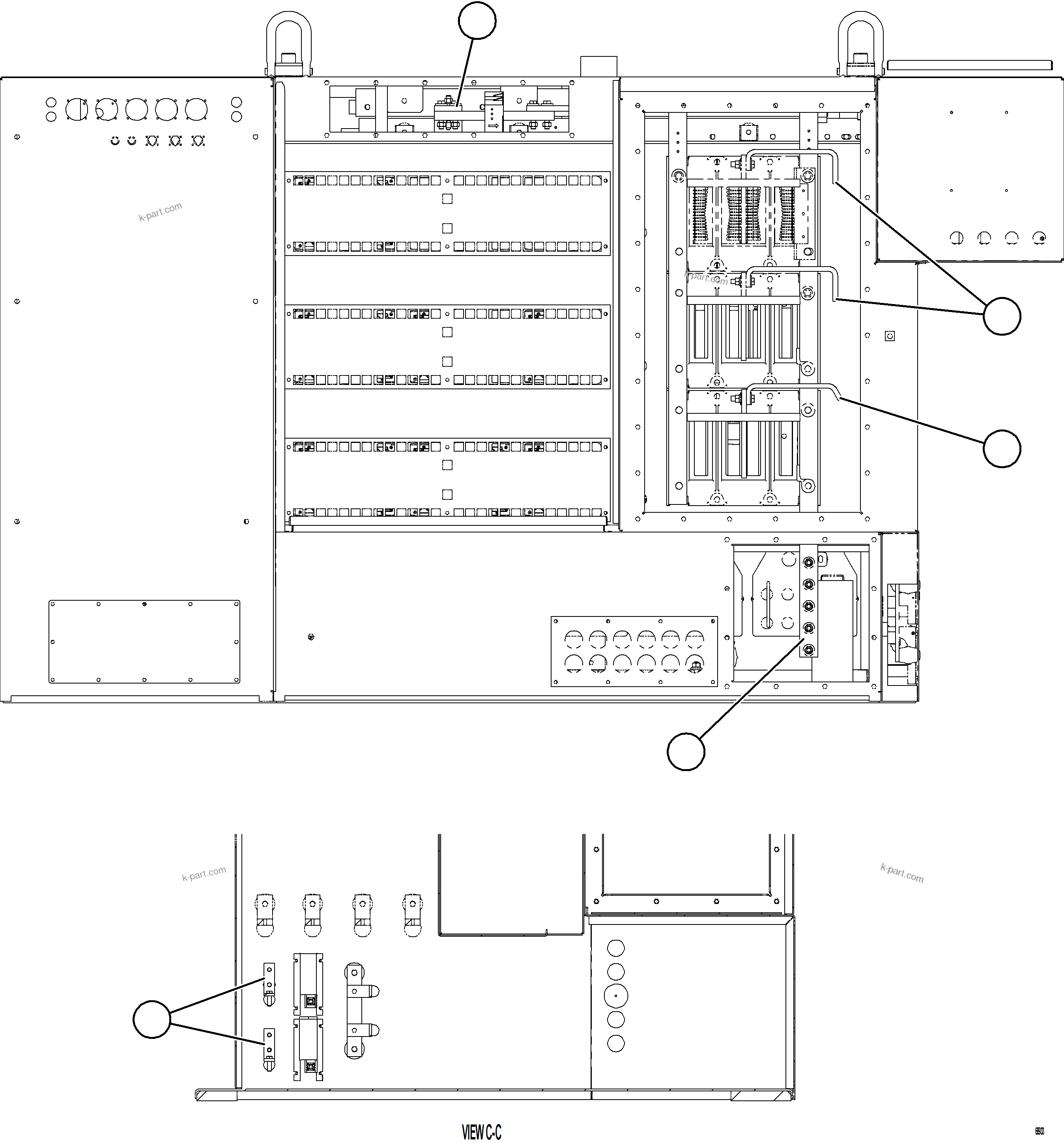 Komatsu parts book diagram for AFE75-BA 980E-5 S/N A50186 - A50187,A50192 - A50194  KMEX: CONTROL CABINET    12/17