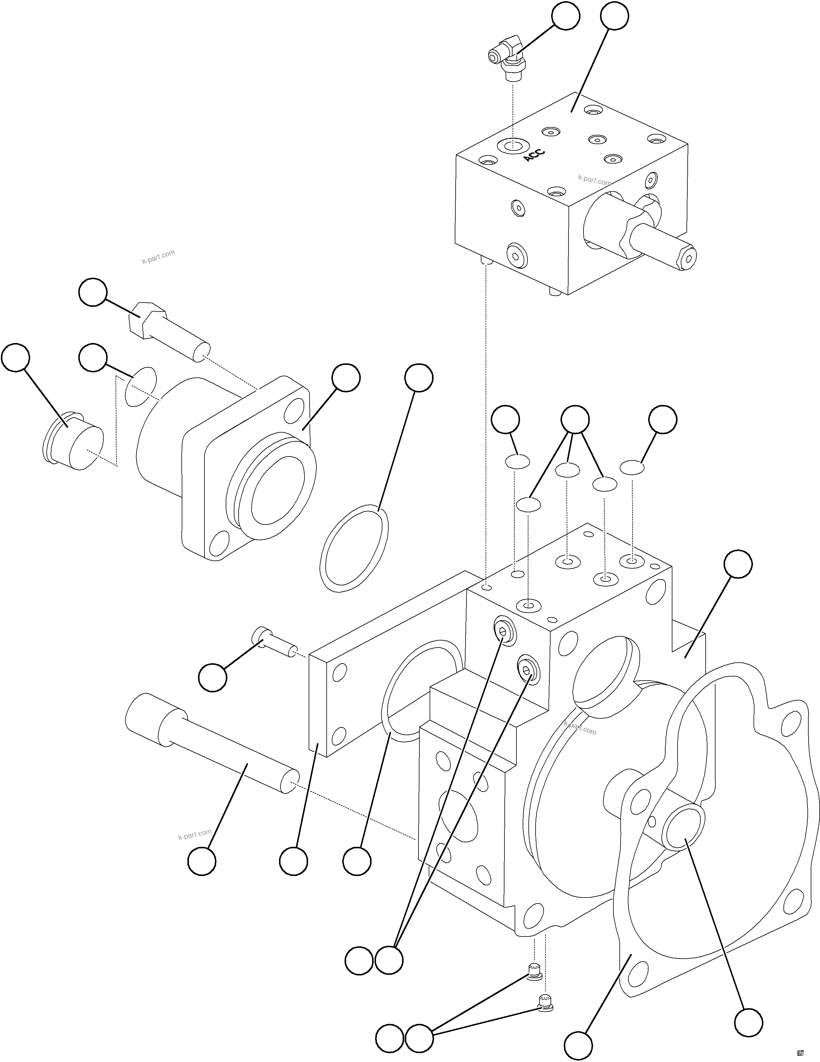 Komatsu parts book diagram for AFE75-BA 980E-5 S/N A50186 - A50187,A50192 - A50194  KMEX: STEERING PUMP INSTALLATION    5/5