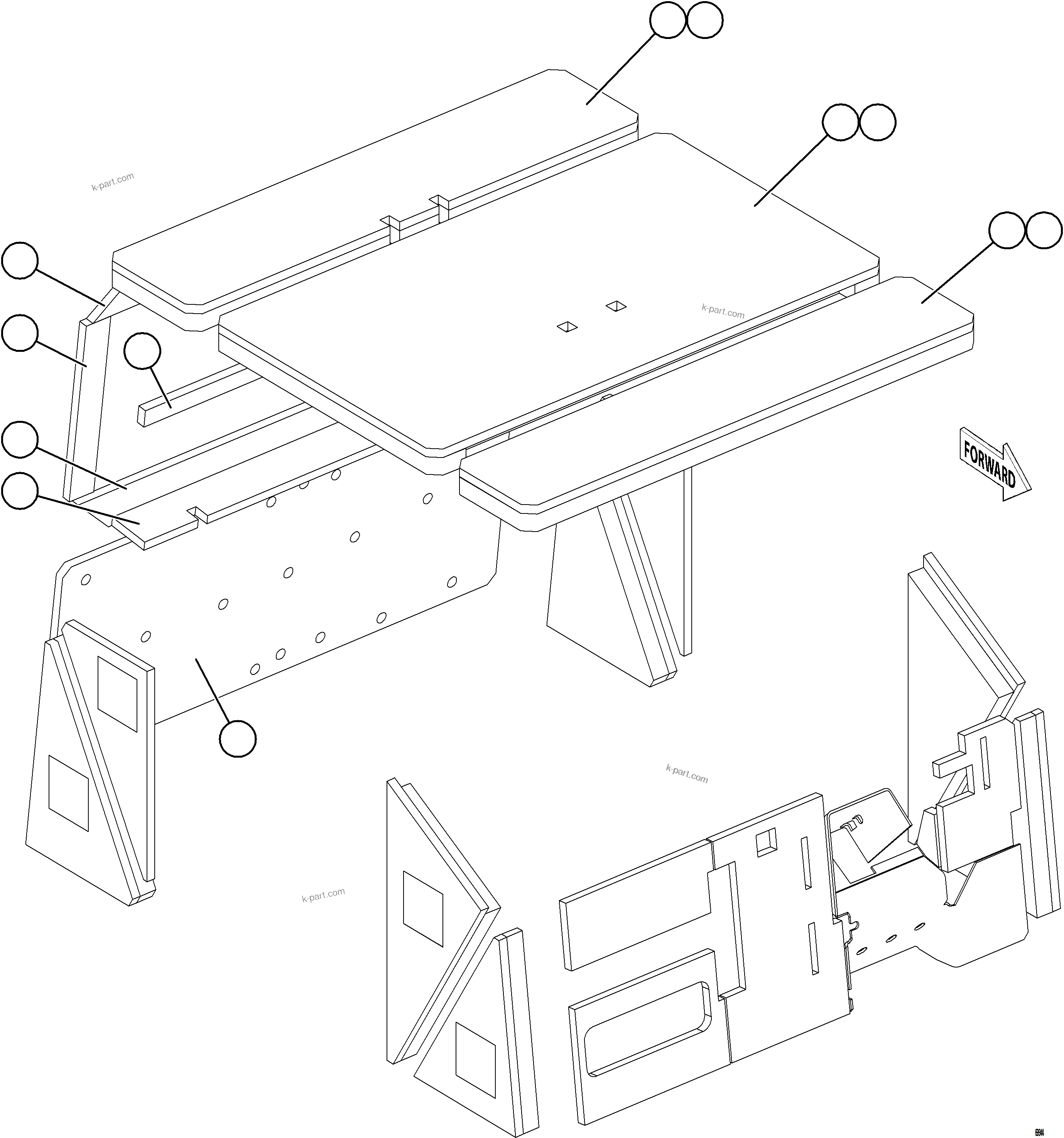 Komatsu parts book diagram for AFE75-BA 980E-5 S/N A50186 - A50187,A50192 - A50194  KMEX: CAB INSULATION    2/2