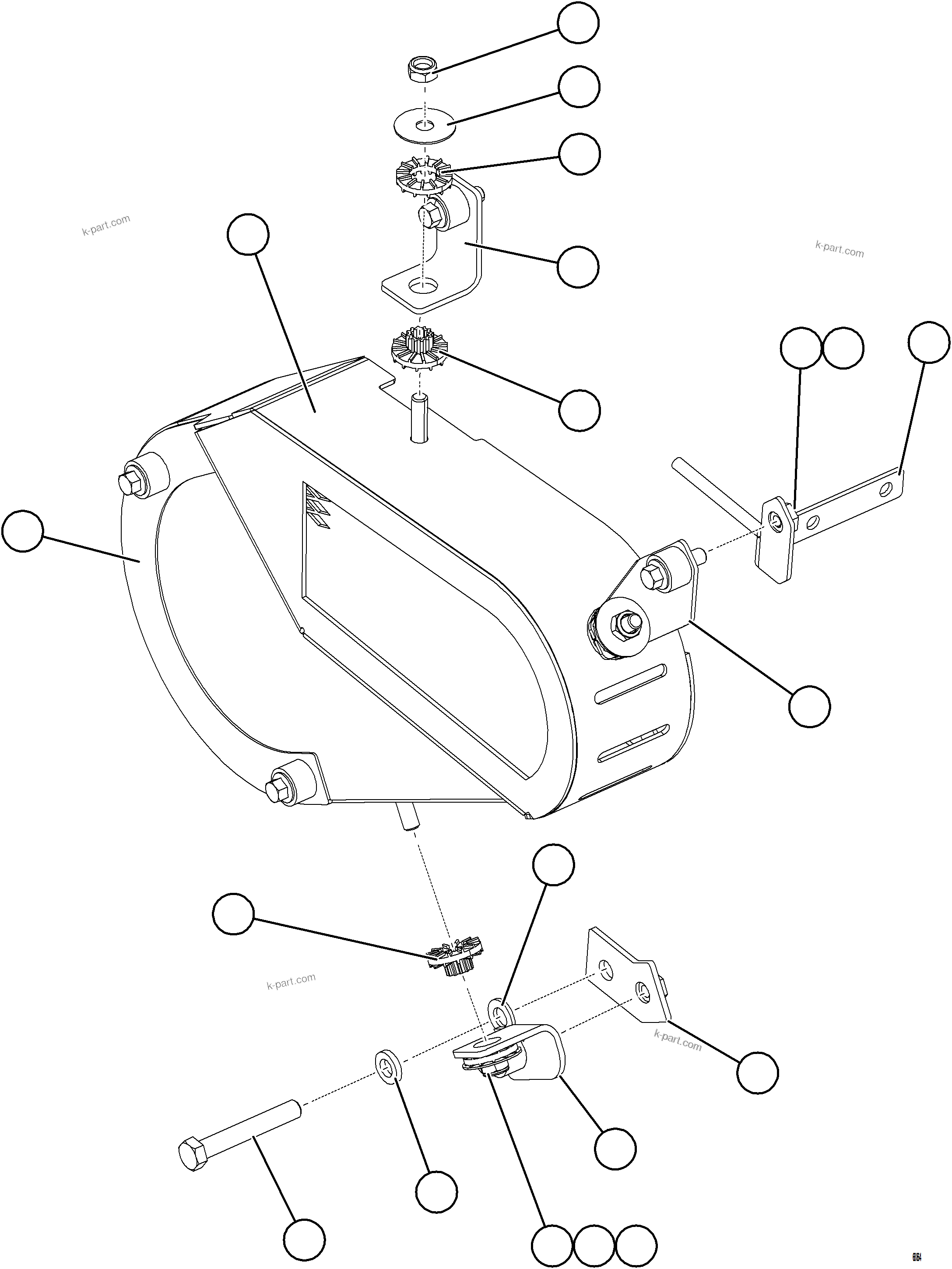 Komatsu parts book diagram for AFE75-BA 980E-5 S/N A50186 - A50187,A50192 - A50194  KMEX: A/C COMPRESSOR GUARD ASSEMBLY