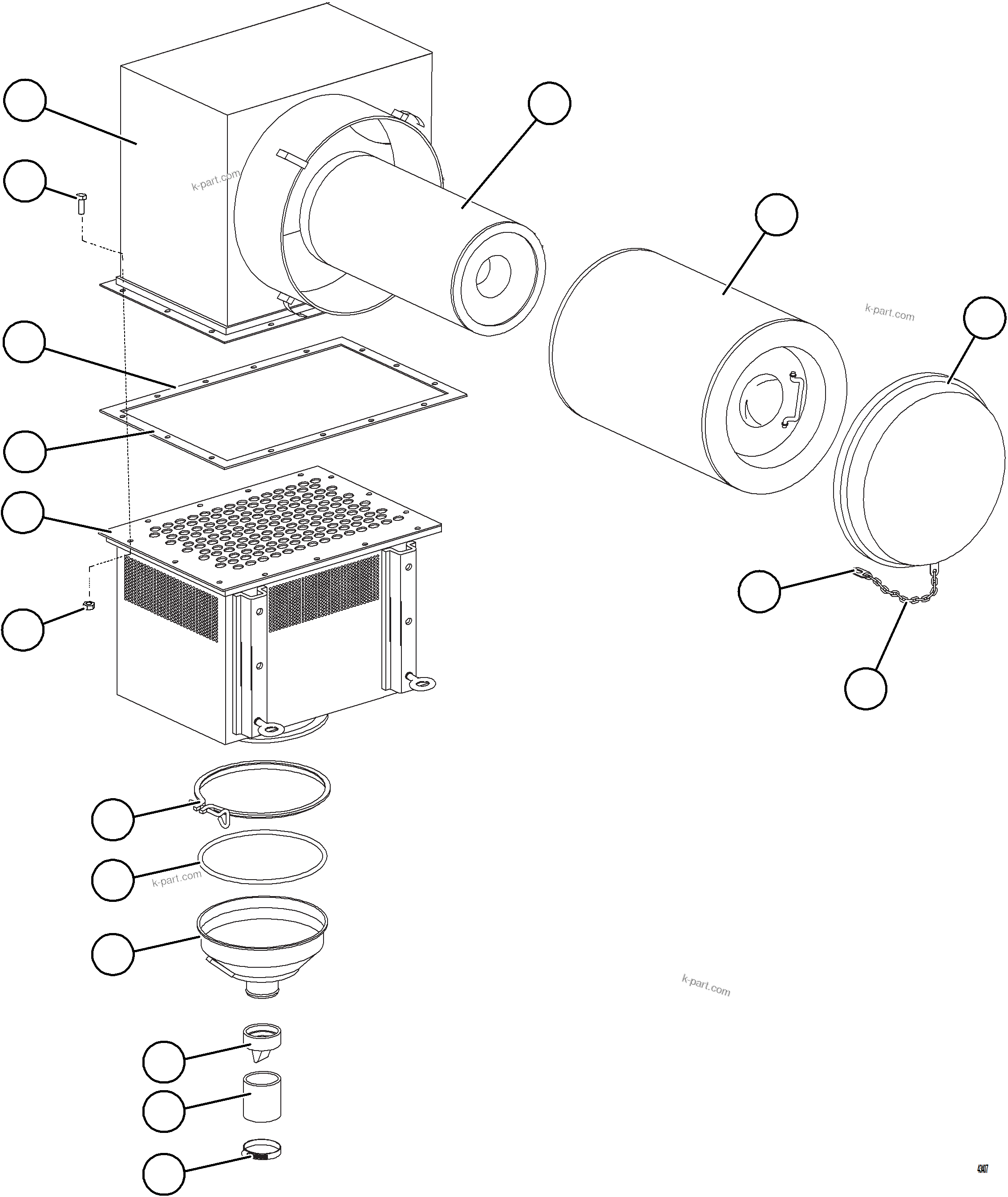 Komatsu parts book diagram for AFE75-BC 980E-5 S/N A50221  KCH: AIR CLEANER