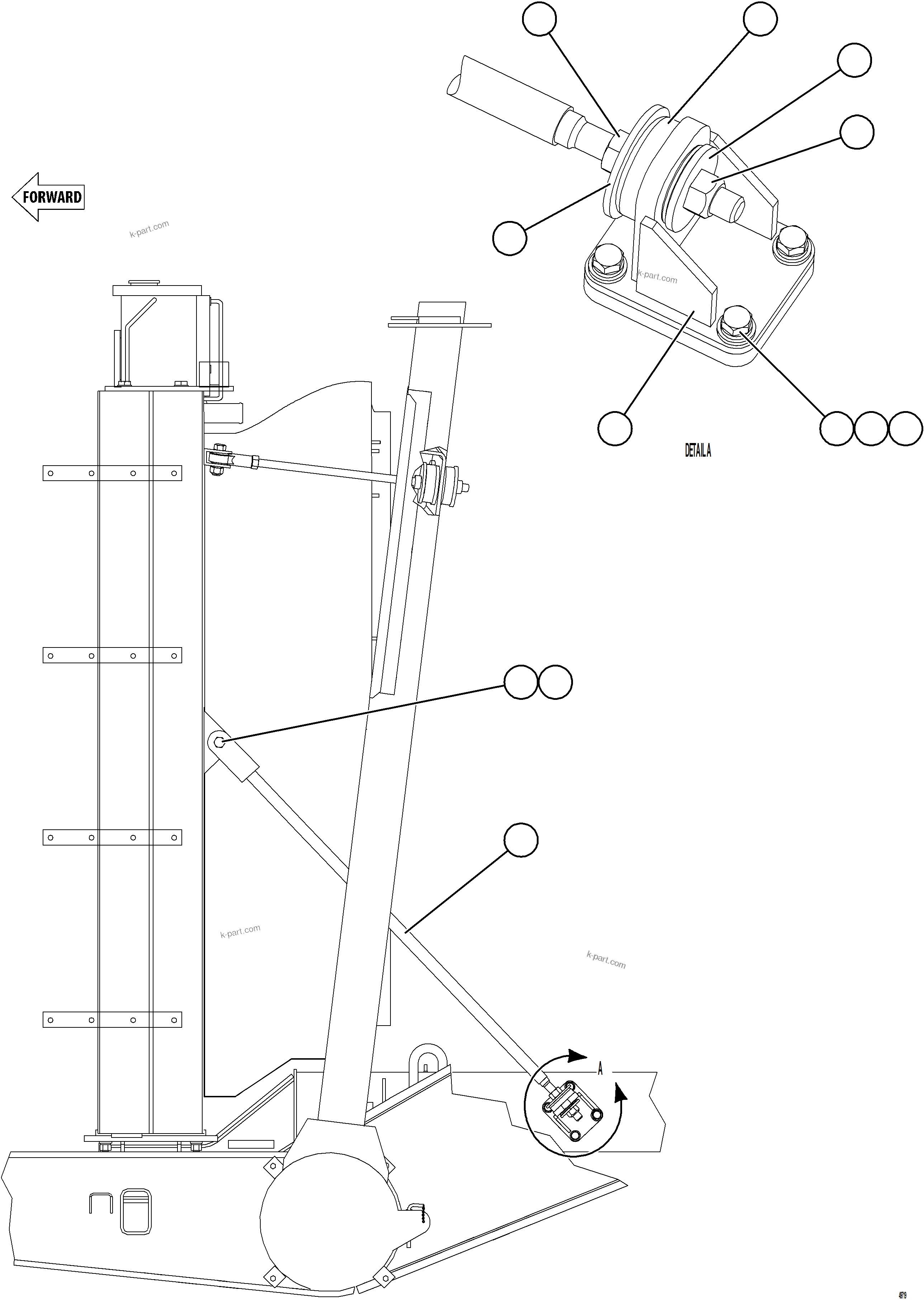 Komatsu parts book diagram for AFE75-BC 980E-5 S/N A50221  KCH: RADIATOR INSTALLATION - LOWER