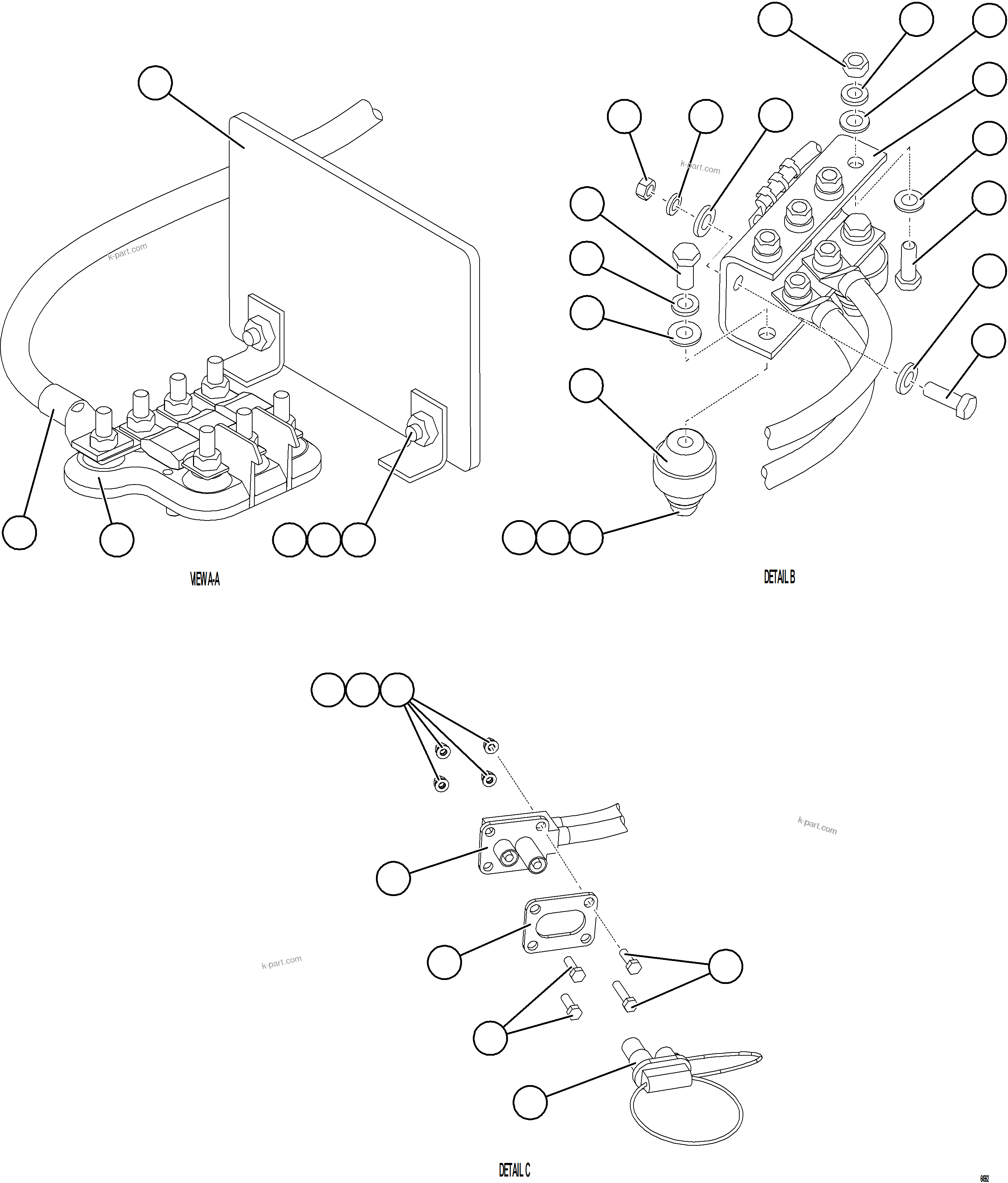Komatsu parts book diagram for AFE75-BC 980E-5 S/N A50221  KCH: BATTERY BOX ASSEMBLY    6/7
