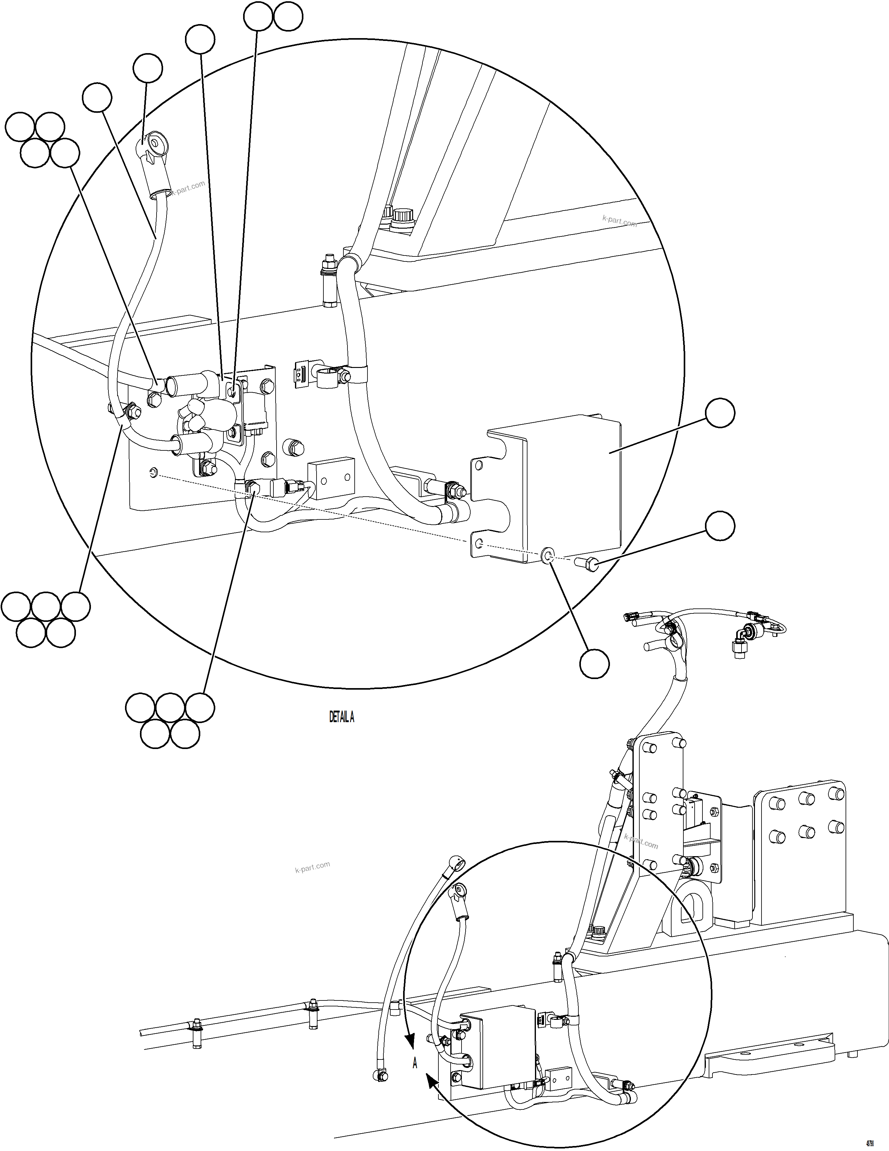Komatsu parts book diagram for AFE75-BC 980E-5 S/N A50221  KCH: ENGINE PRELUBE WIRING    2/2