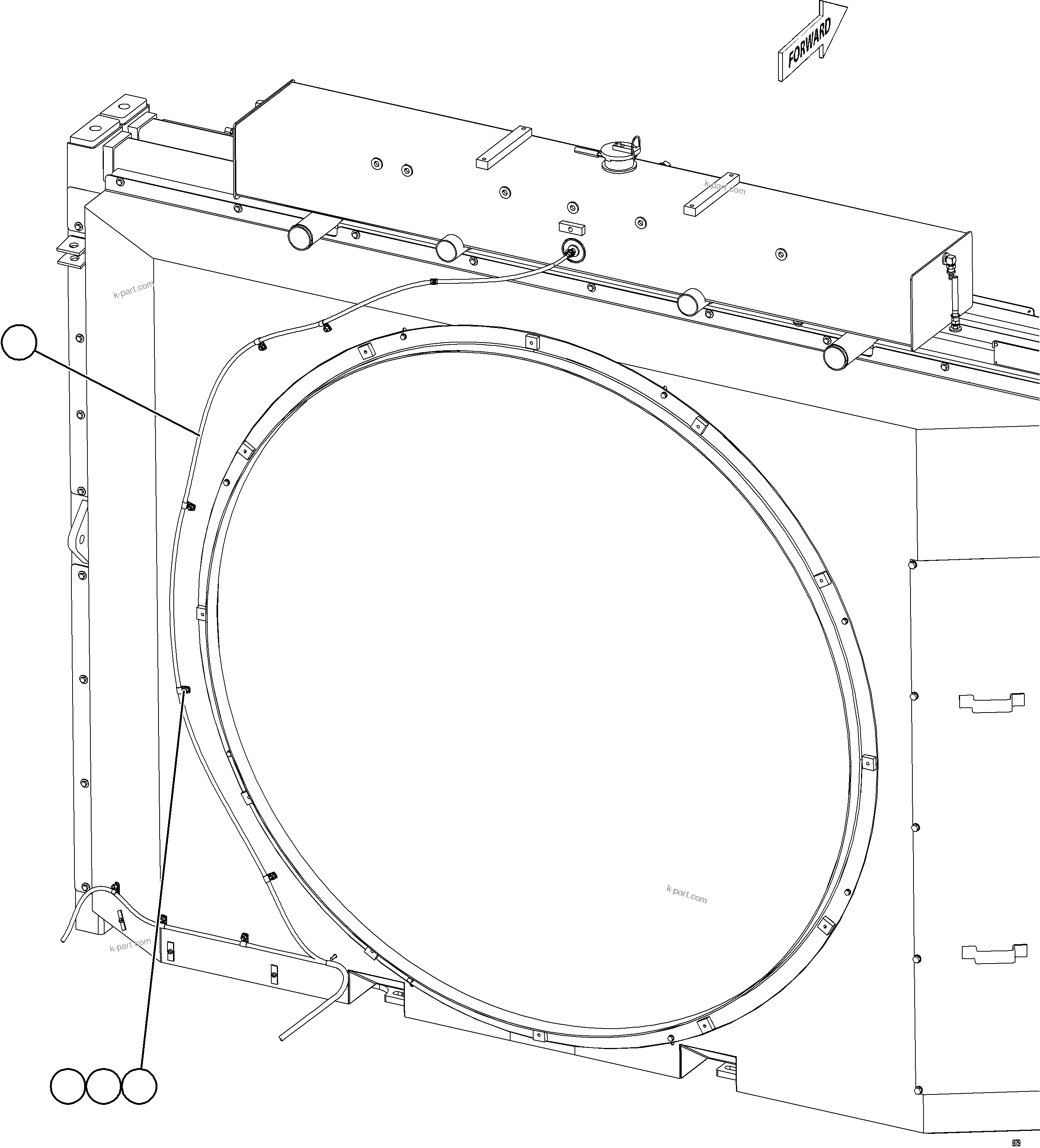 Komatsu parts book diagram for AFE75-BC 980E-5 S/N A50221  KCH: EXTERNAL ENGINE WIRING HARNESS INSTALLATION