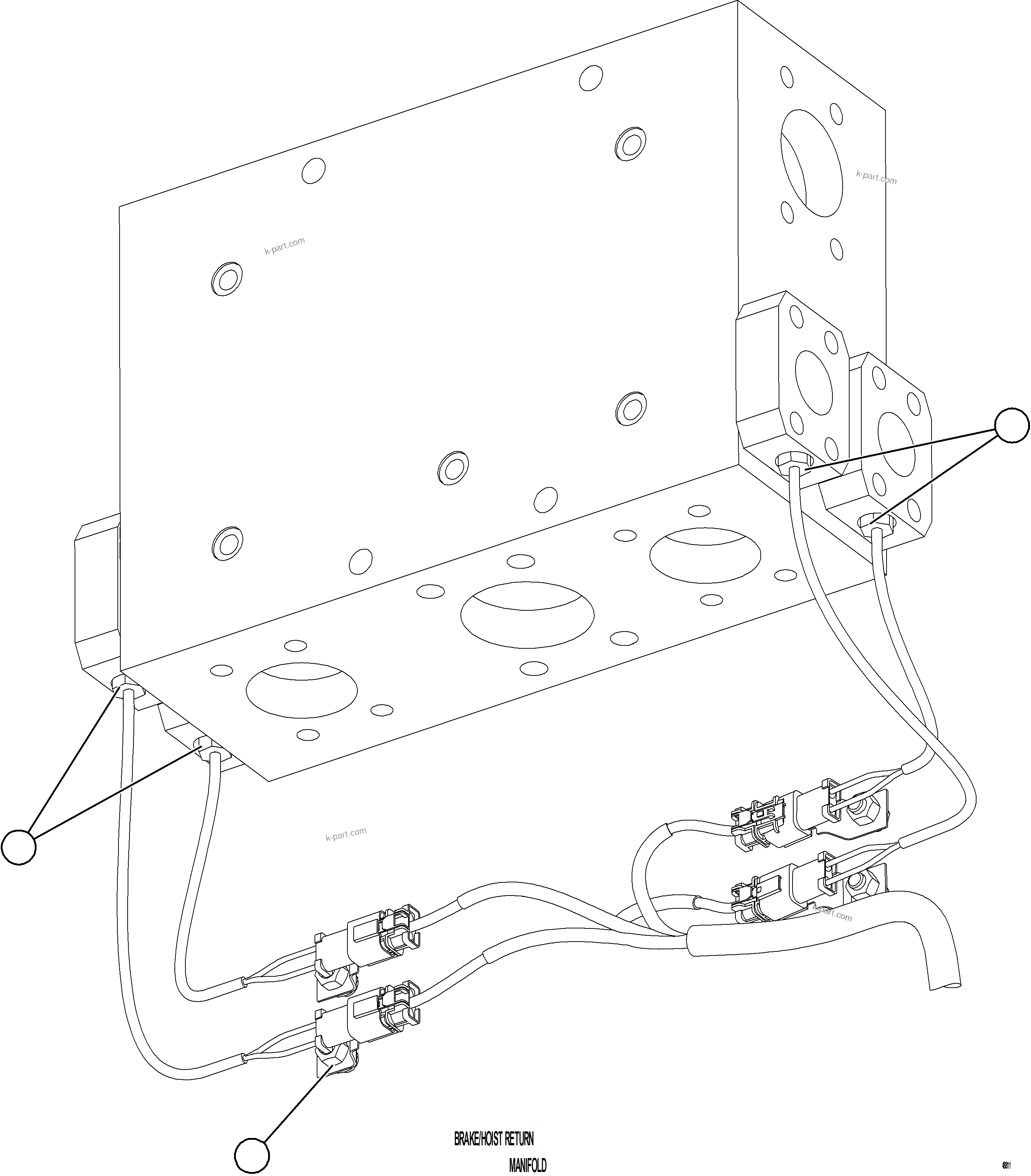 Komatsu parts book diagram for AFE75-BC 980E-5 S/N A50221  KCH: BRAKE COOLING OIL TEMPERATURE SENSORS