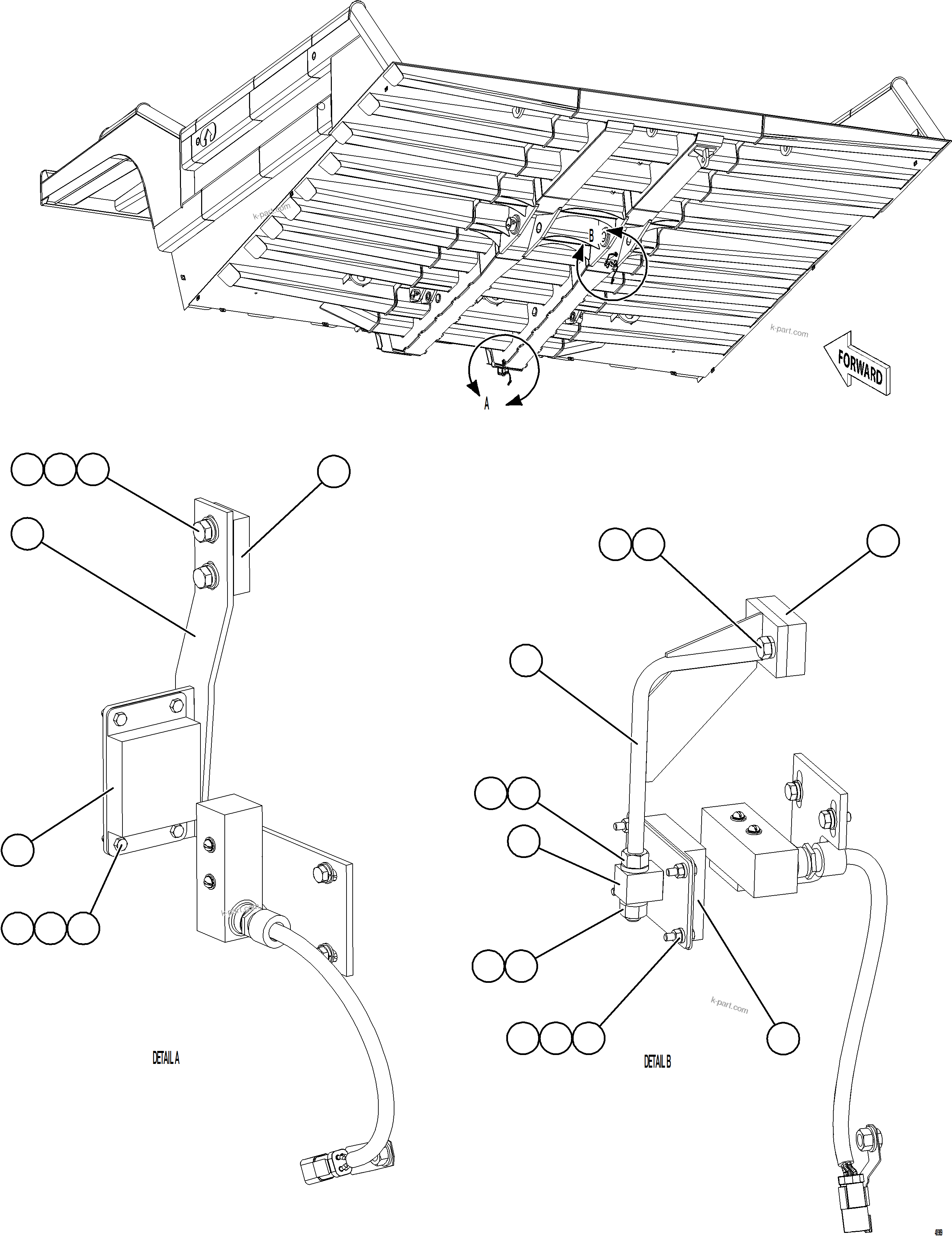 Komatsu parts book diagram for AFE75-BC 980E-5 S/N A50221  KCH: BODY UP & HOIST LIMIT SWITCH INSTALLATION    2/2
