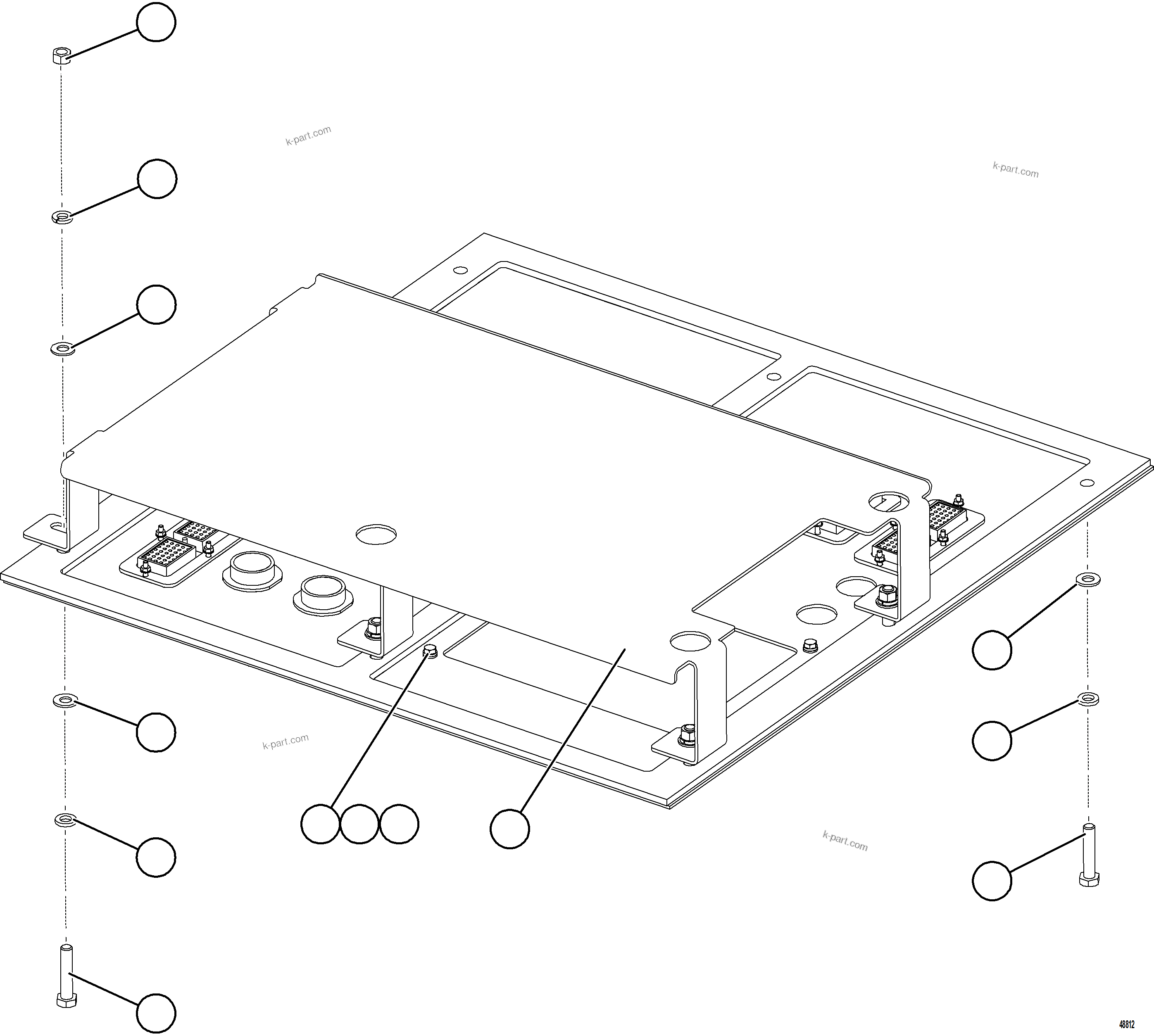 Komatsu parts book diagram for AFE75-BC 980E-5 S/N A50221  KCH: AUXILIARY CONTROL CABINET STRUCTURE    1/3