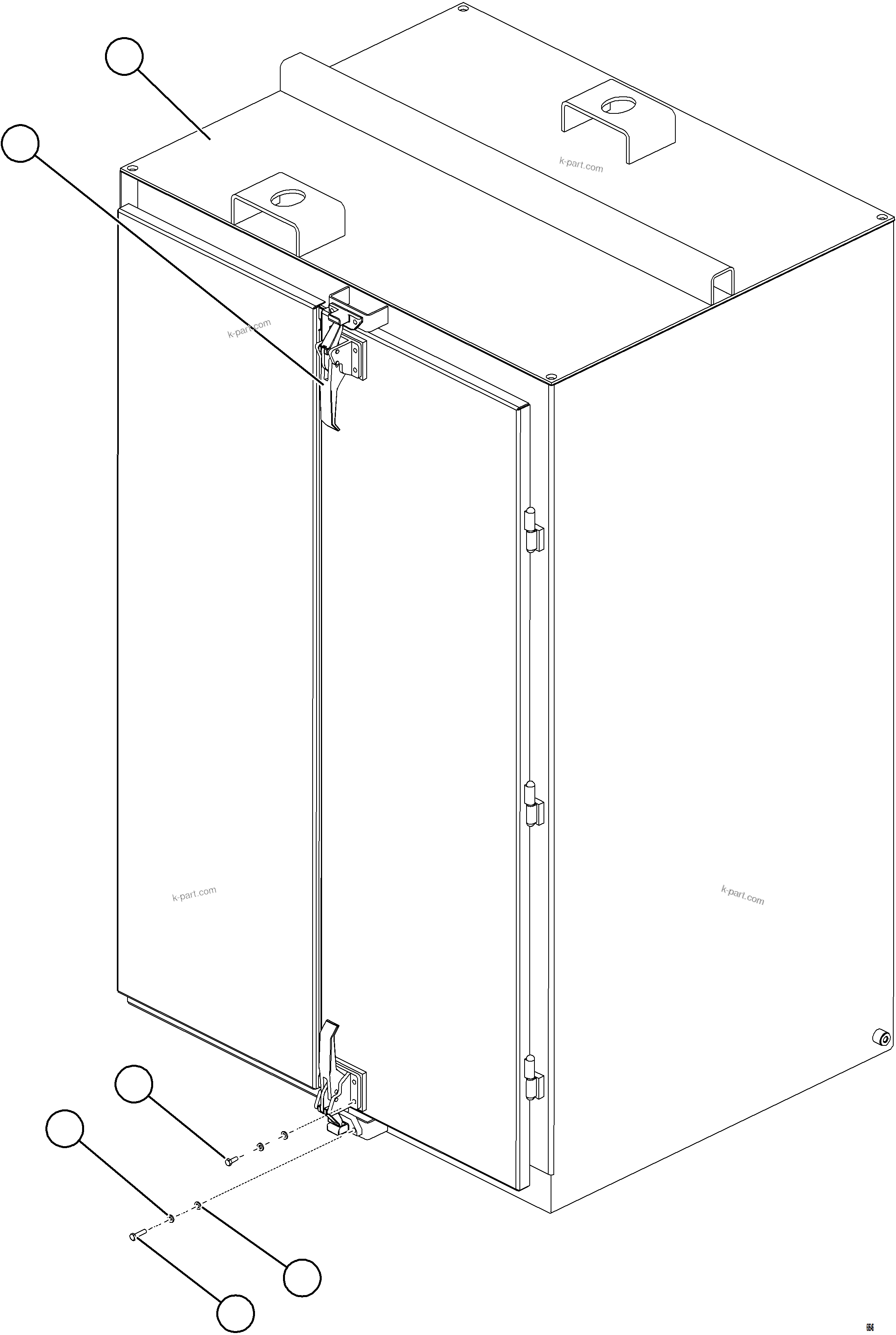 Komatsu parts book diagram for AFE75-BC 980E-5 S/N A50221  KCH: AUXILIARY CONTROL CABINET STRUCTURE    3/3