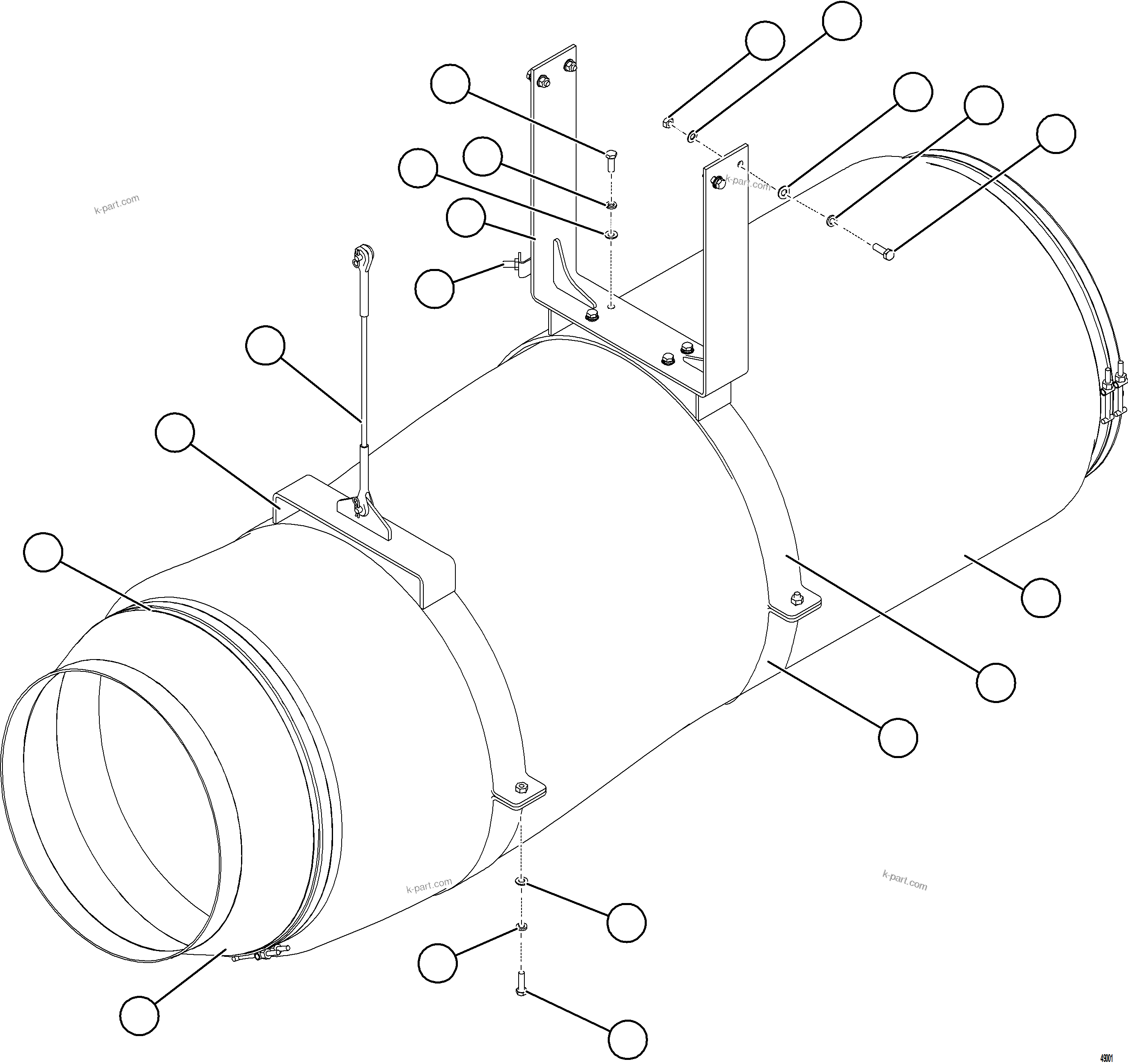 Komatsu parts book diagram for AFE75-BC 980E-5 S/N A50221  KCH: REAR AXLE BLOWER HOSE INSTALLATION