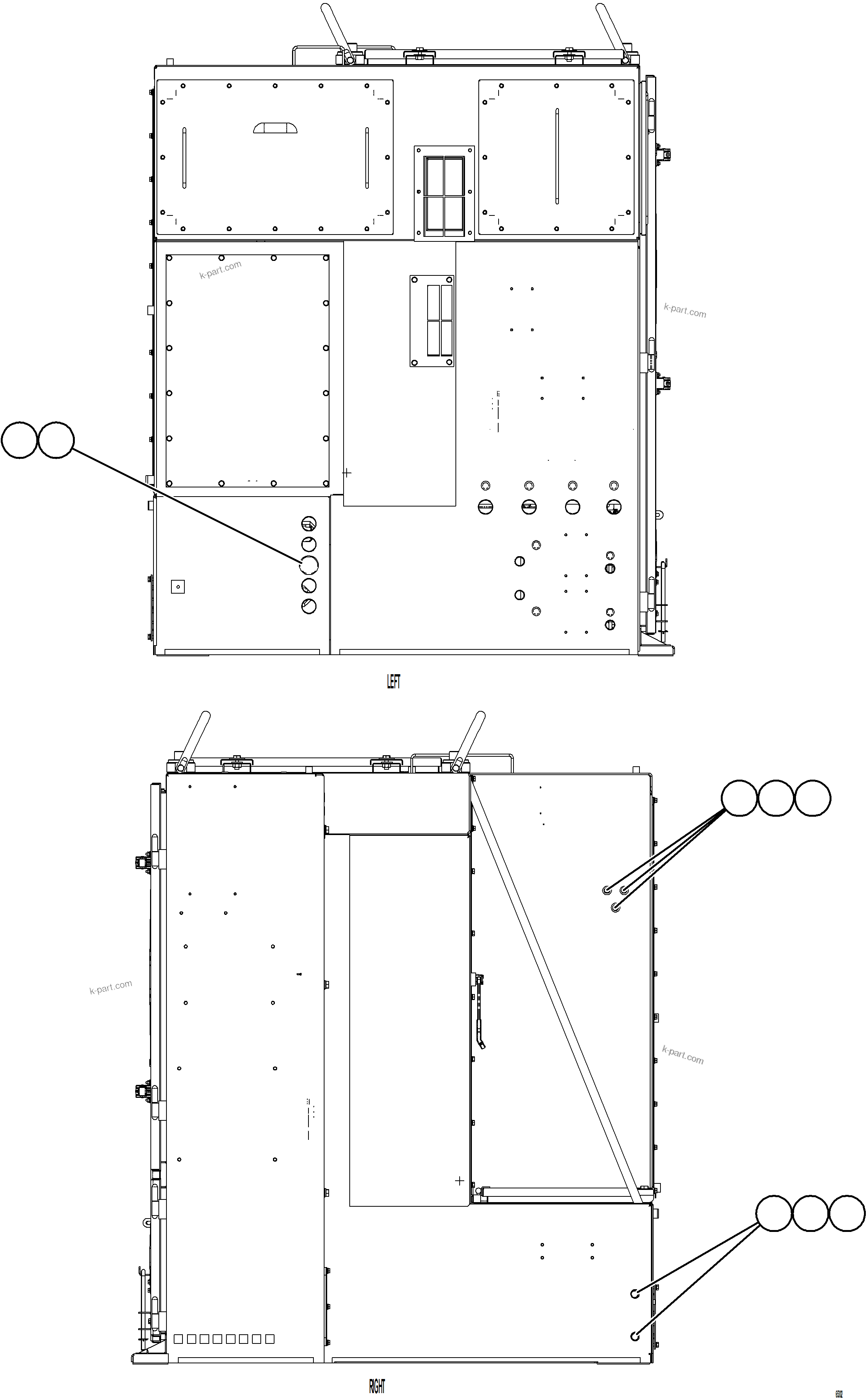 Komatsu parts book diagram for AFE75-BC 980E-5 S/N A50221  KCH: CONTROL CABINET    2/17