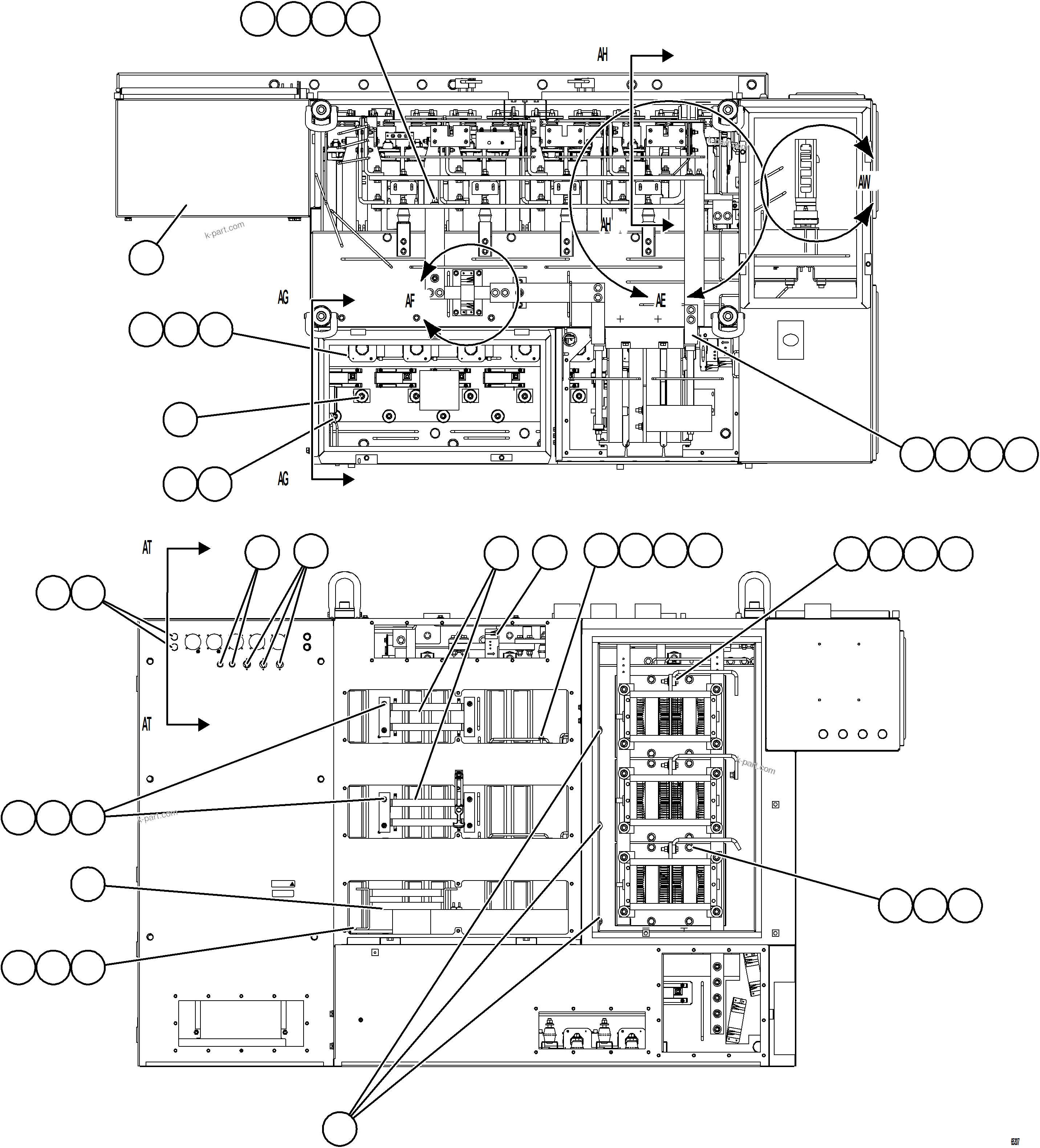 Komatsu parts book diagram for AFE75-BC 980E-5 S/N A50221  KCH: CONTROL CABINET    7/17