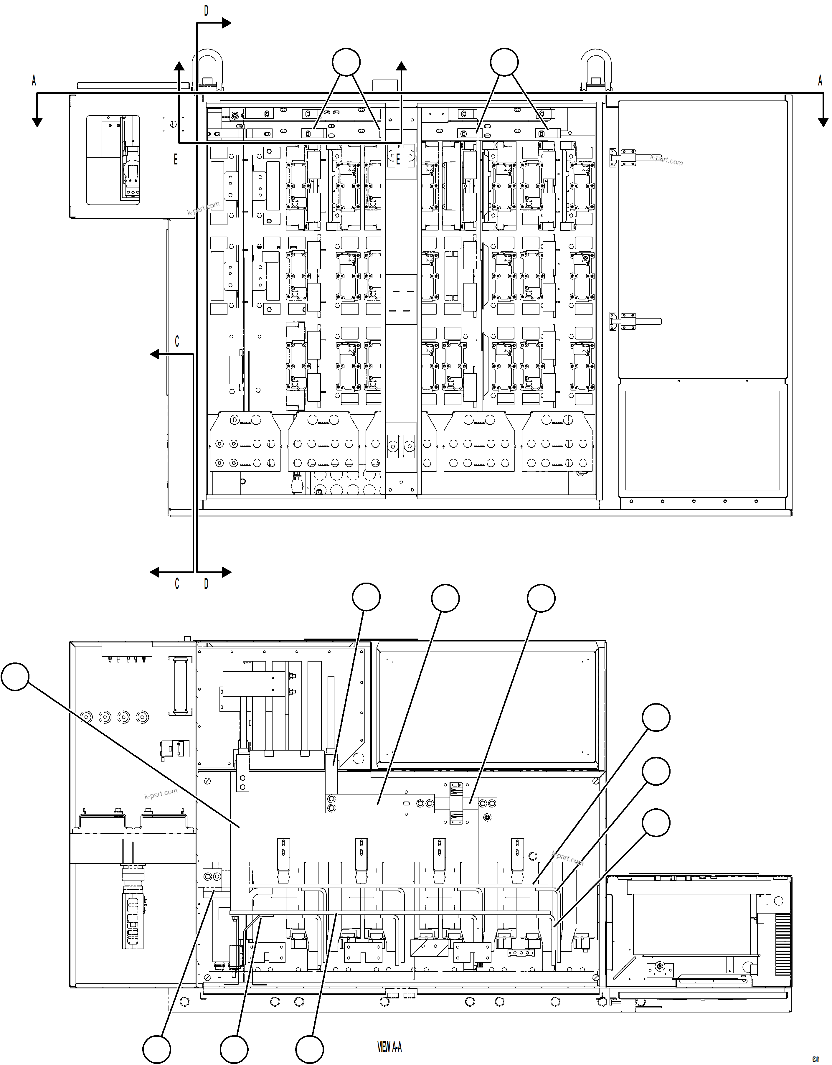 Komatsu parts book diagram for AFE75-BC 980E-5 S/N A50221  KCH: CONTROL CABINET    11/17