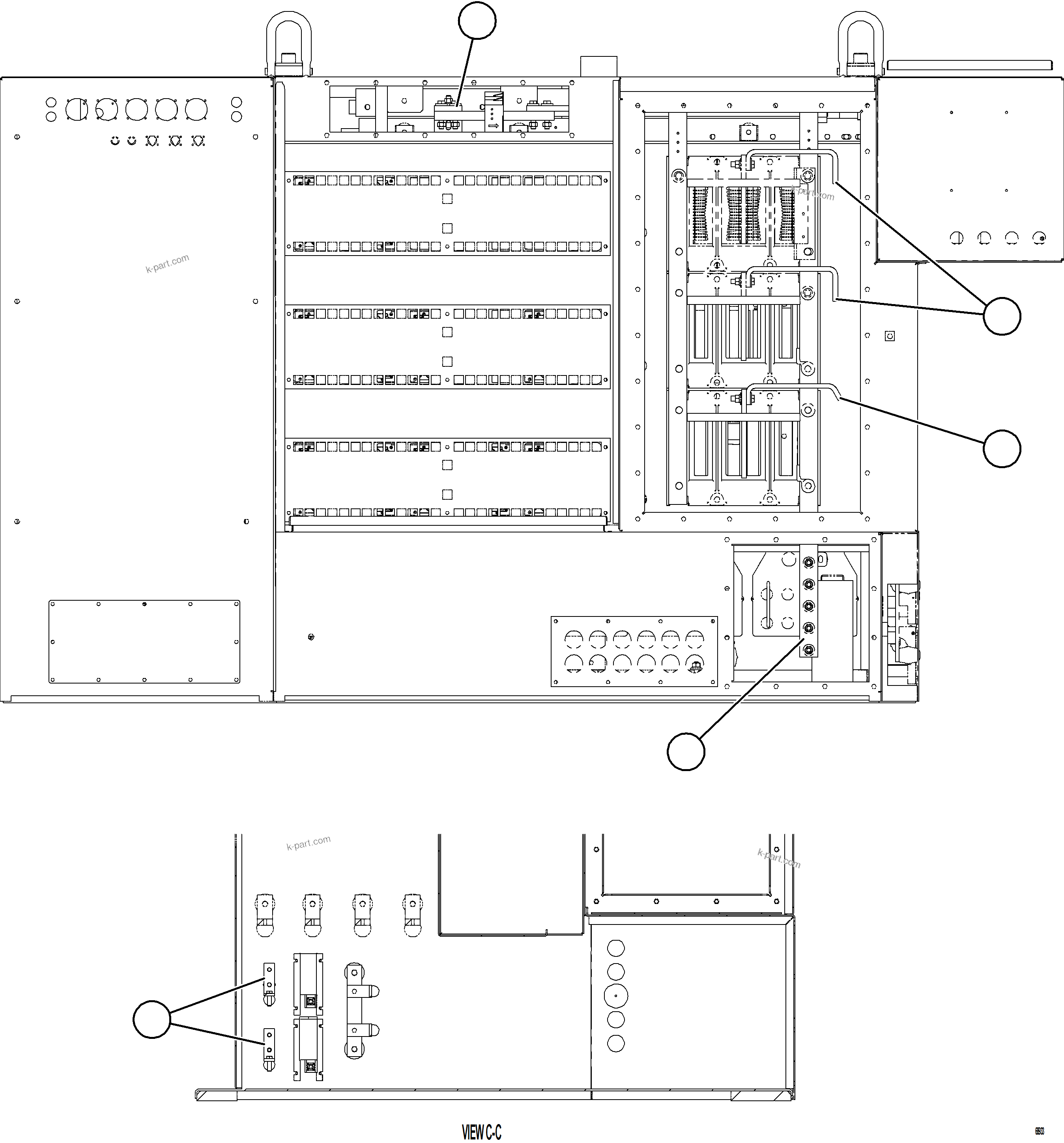Komatsu parts book diagram for AFE75-BC 980E-5 S/N A50221  KCH: CONTROL CABINET    12/17
