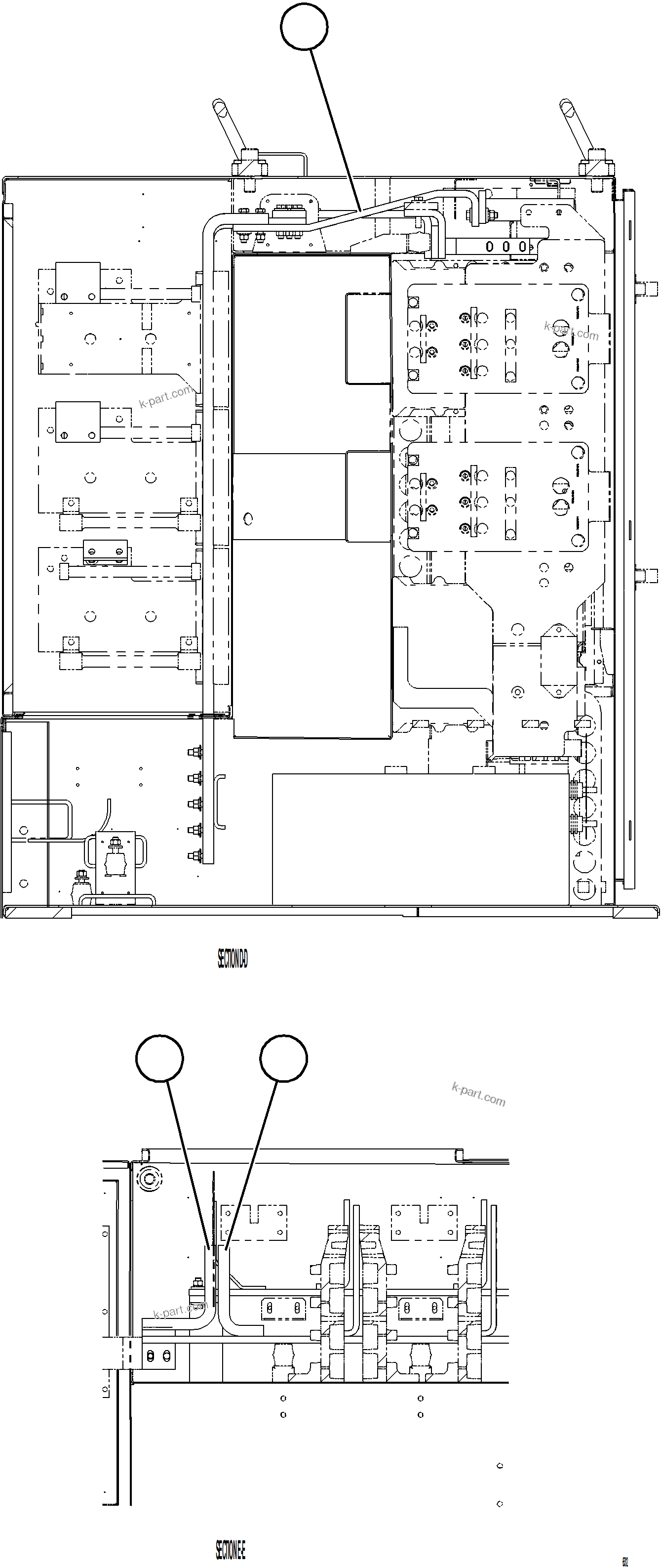 Komatsu parts book diagram for AFE75-BC 980E-5 S/N A50221  KCH: CONTROL CABINET    13/17
