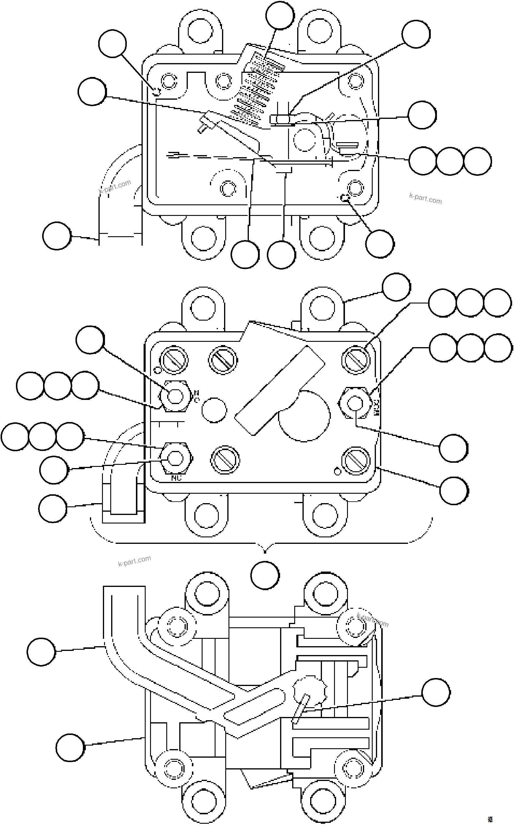 Komatsu parts book diagram for AFE75-BC 980E-5 S/N A50221  KCH: CONTROL CABINET    16/17