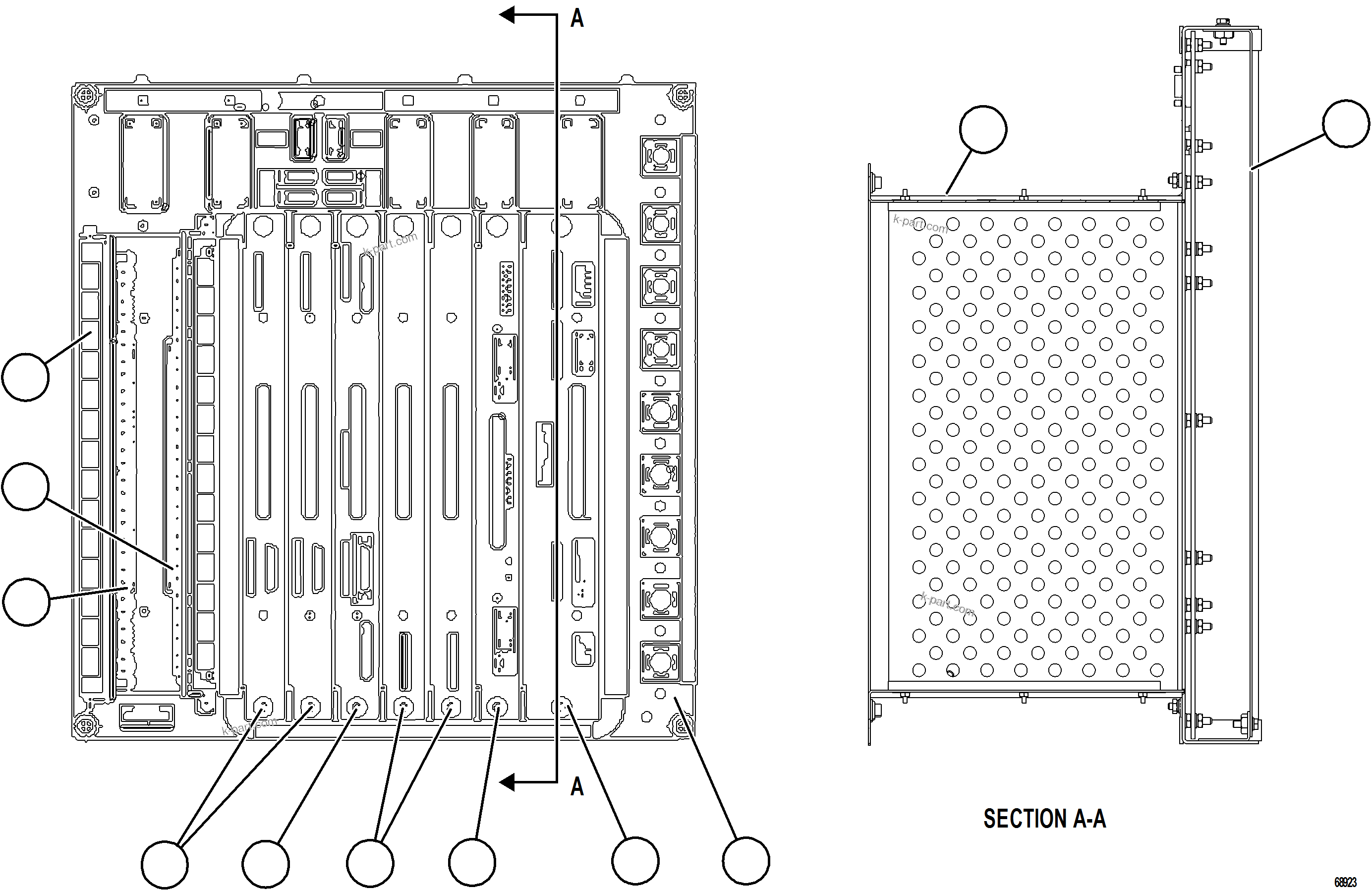 Komatsu parts book diagram for AFE75-BC 980E-5 S/N A50221  KCH: ICP PANEL