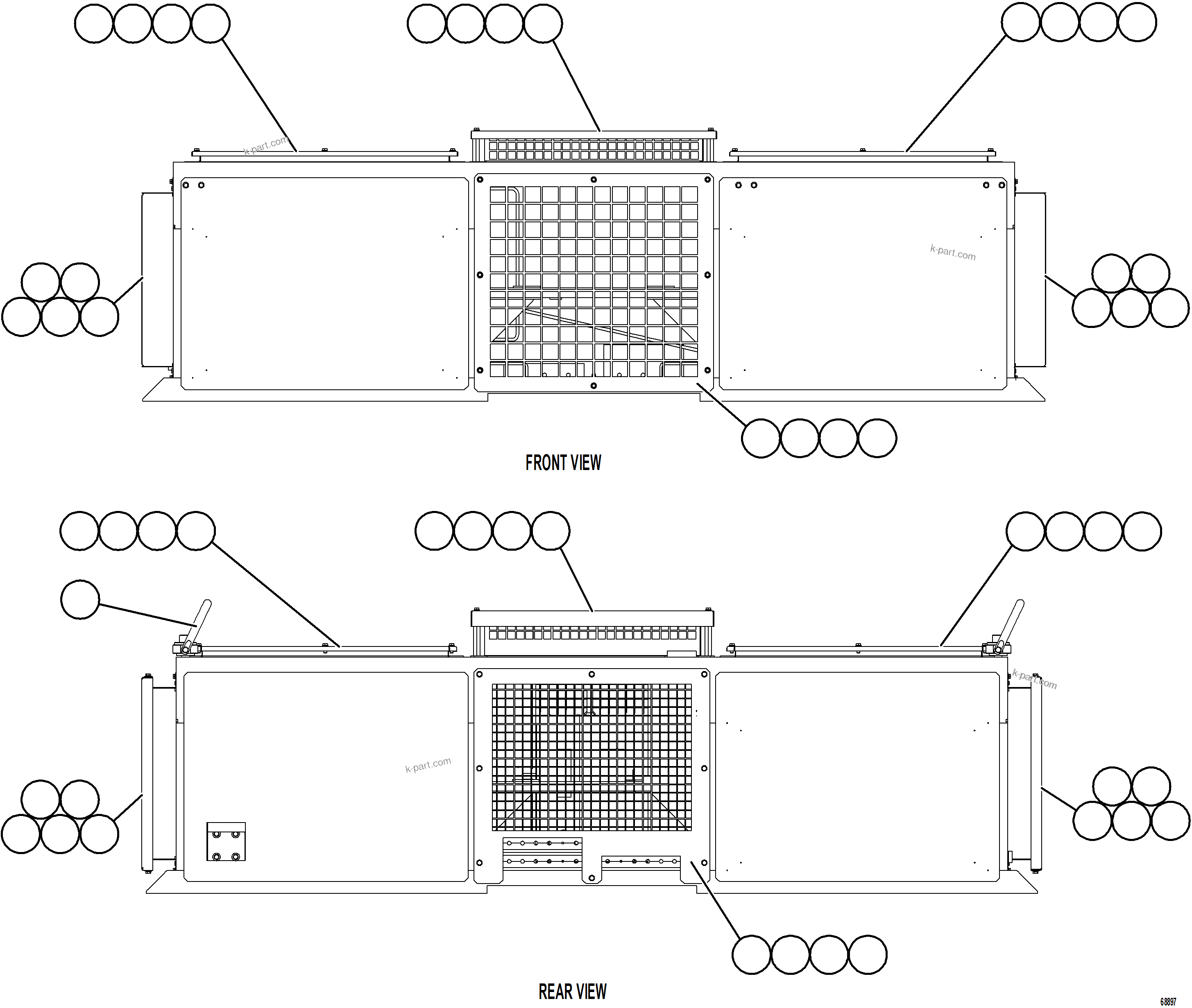Komatsu parts book diagram for AFE75-BC 980E-5 S/N A50221  KCH: RETARDING GRID    3/3
