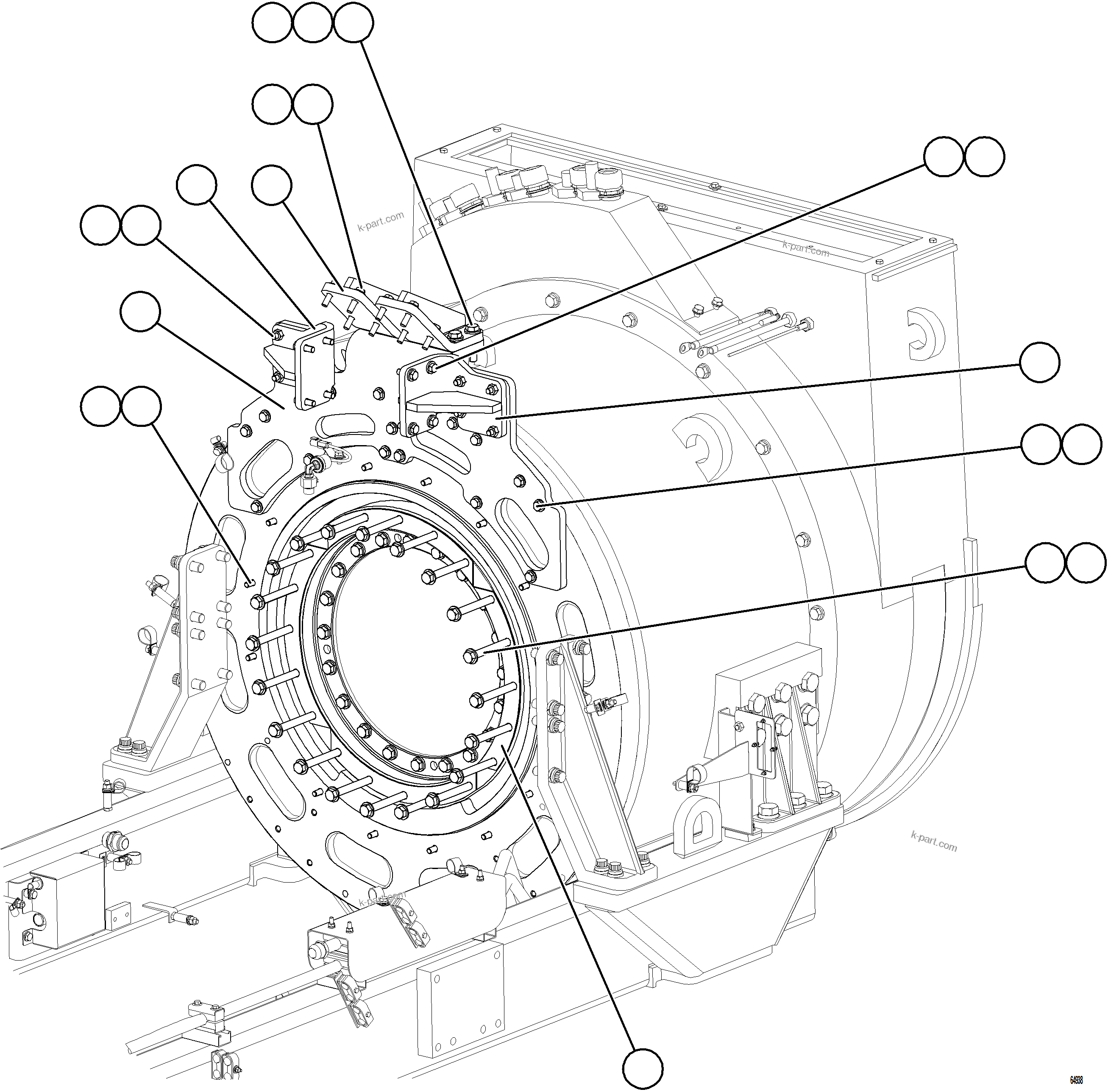 Komatsu parts book diagram for AFE75-BC 980E-5 S/N A50221  KCH: ALTERNATOR INSTALLATION
