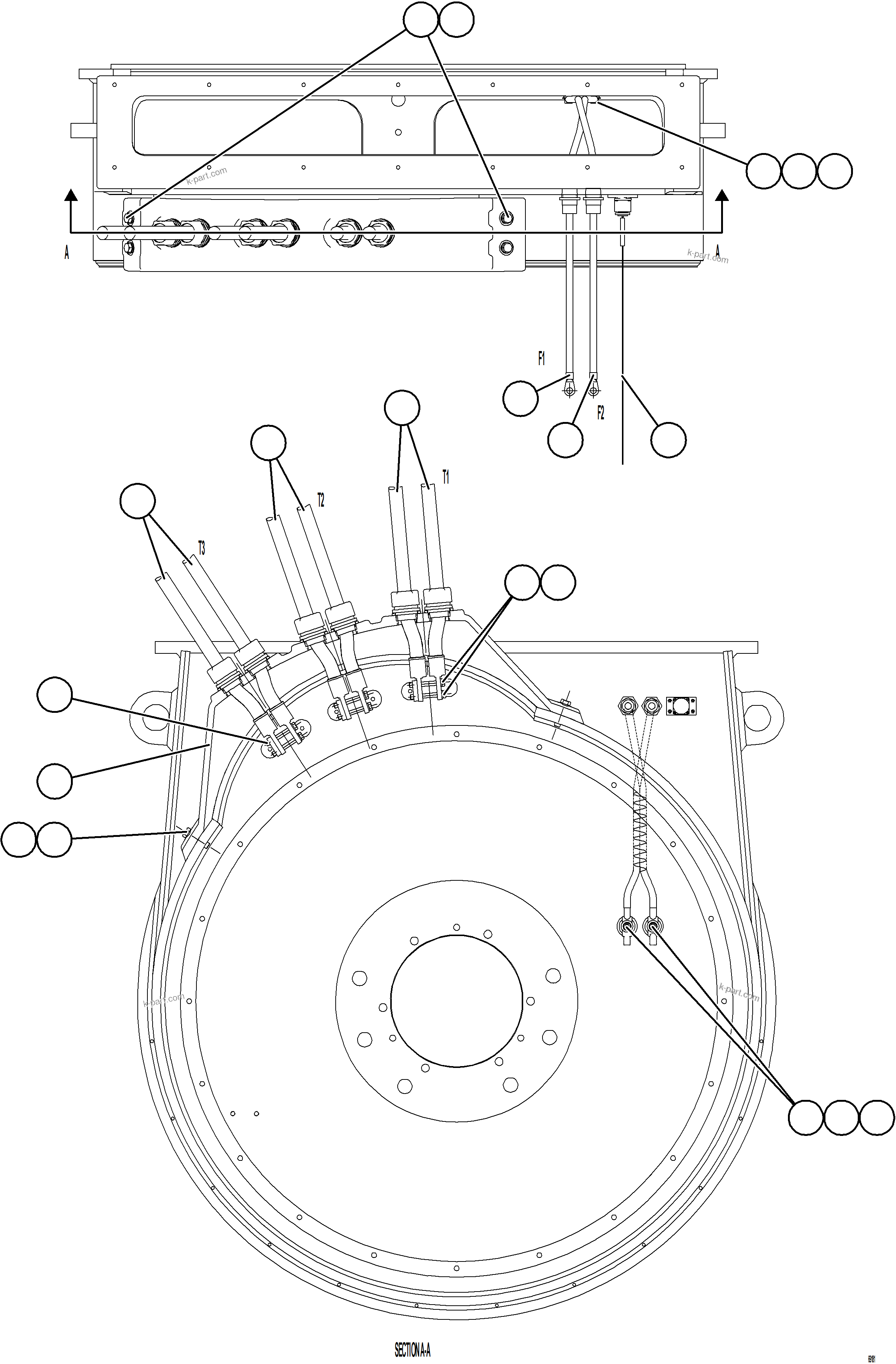 Komatsu parts book diagram for AFE75-BC 980E-5 S/N A50221  KCH: ALTERNATOR ASSEMBLY    6/6