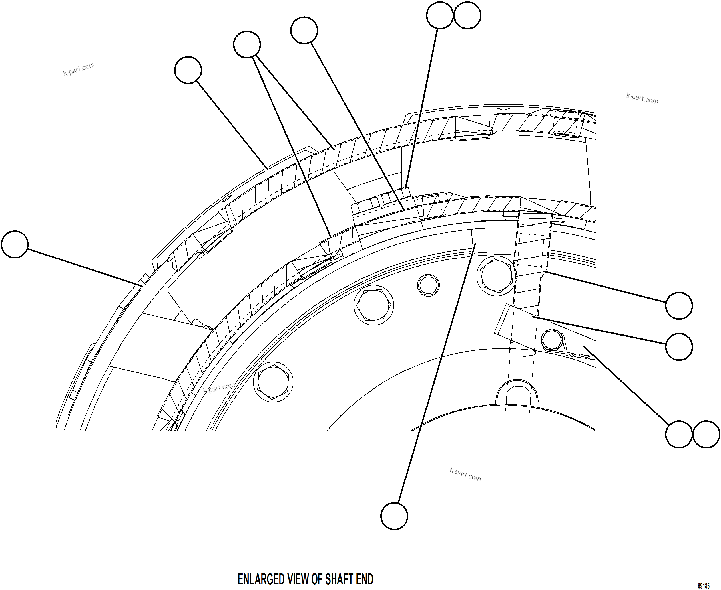 Komatsu parts book diagram for AFE75-BC 980E-5 S/N A50221  KCH: ALTERNATOR ROTOR ASSEMBLY    3/5