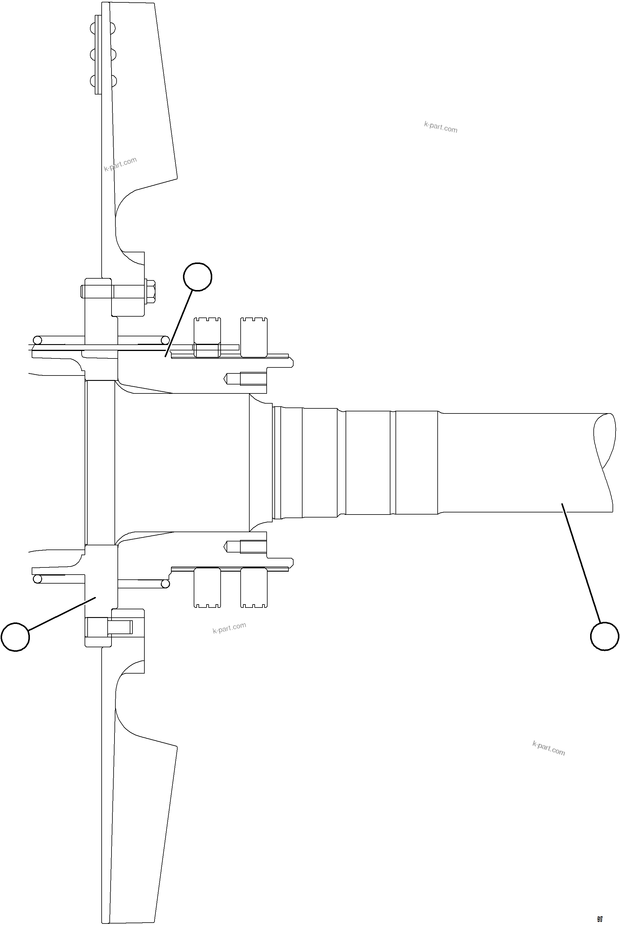 Komatsu parts book diagram for AFE75-BC 980E-5 S/N A50221  KCH: ALTERNATOR ROTOR ASSEMBLY    5/5