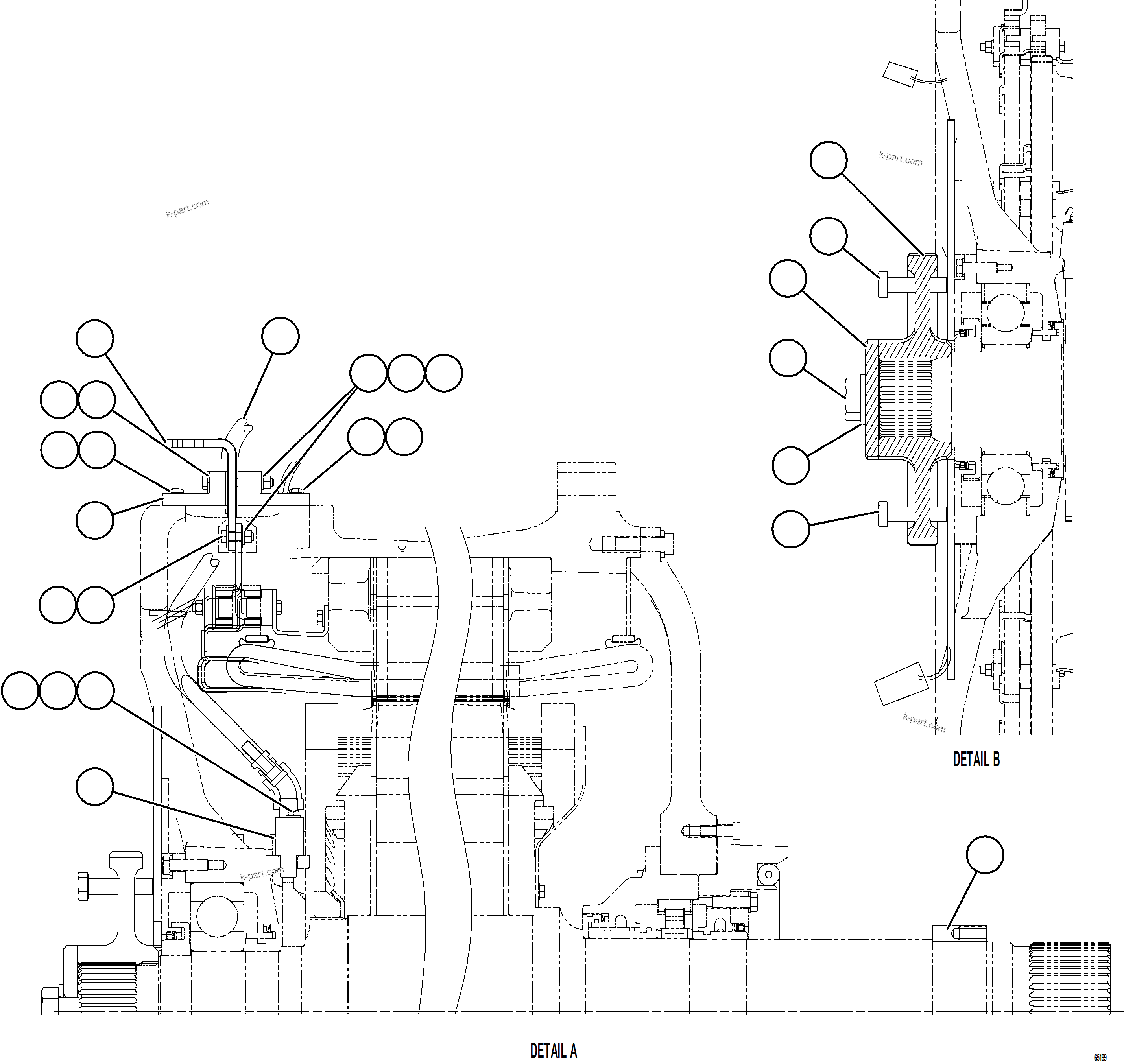 Komatsu parts book diagram for AFE75-BC 980E-5 S/N A50221  KCH: WHEEL MOTOR    3/3